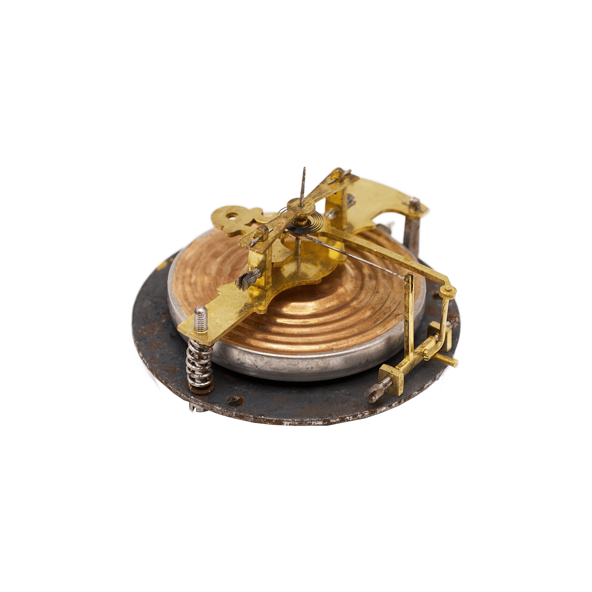 Mantel clock with barometer and thermometer