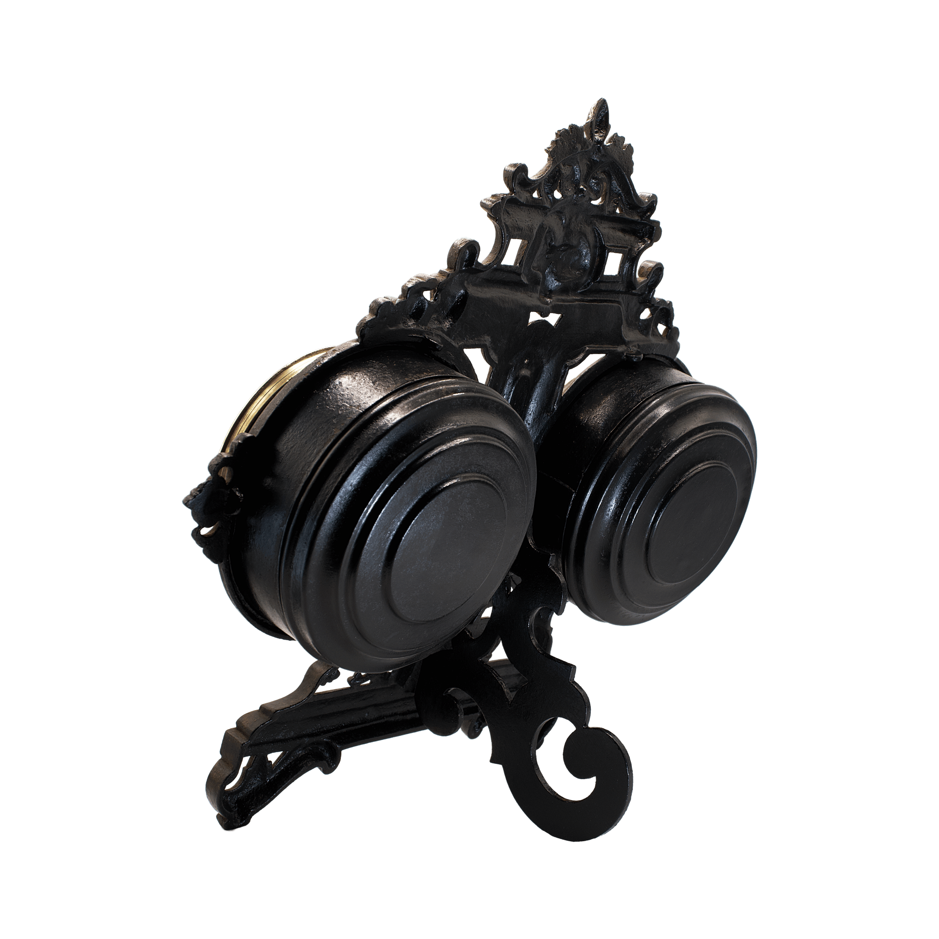 Mantel clock with barometer and thermometer