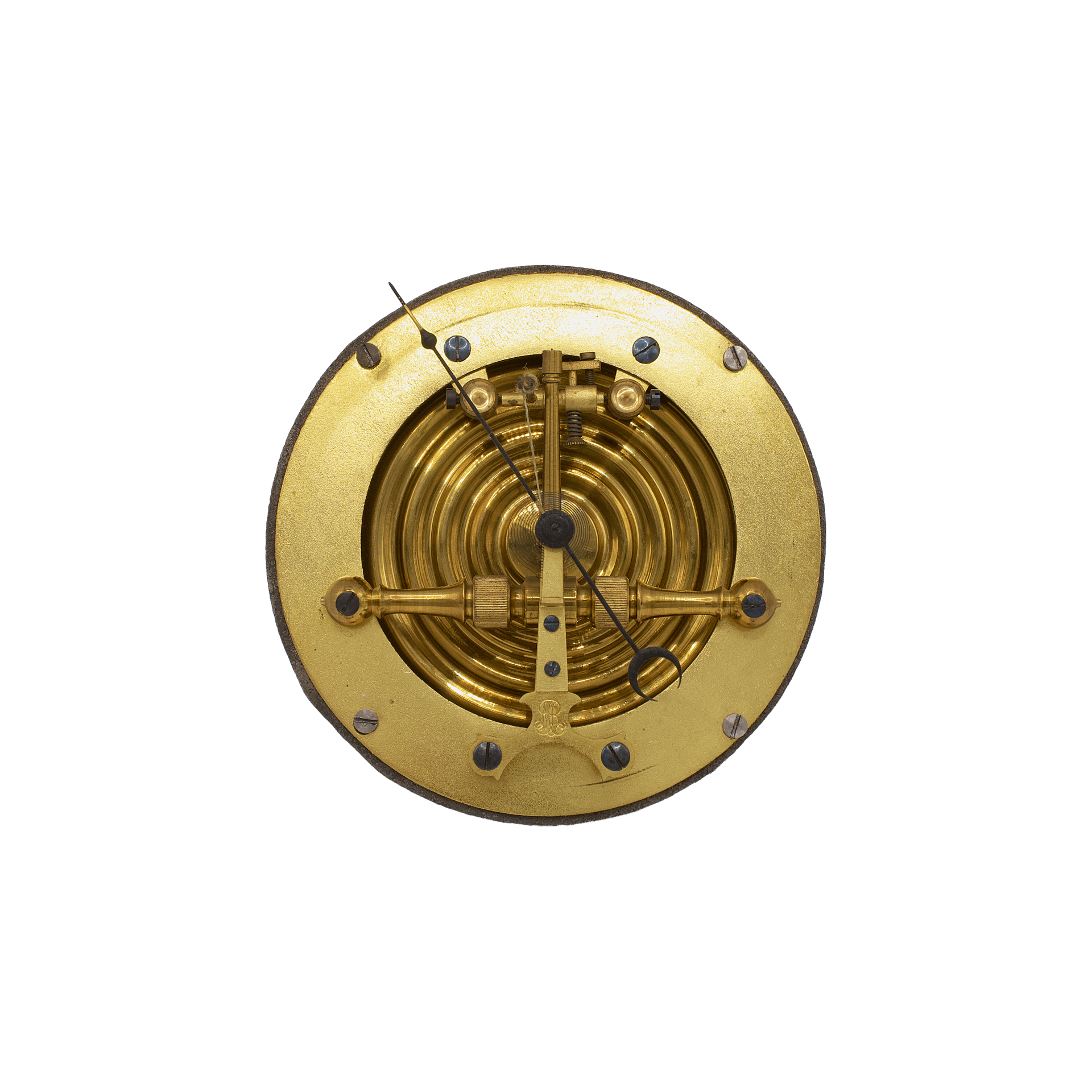 Carved Walnut-Cased Aneroid Barometer