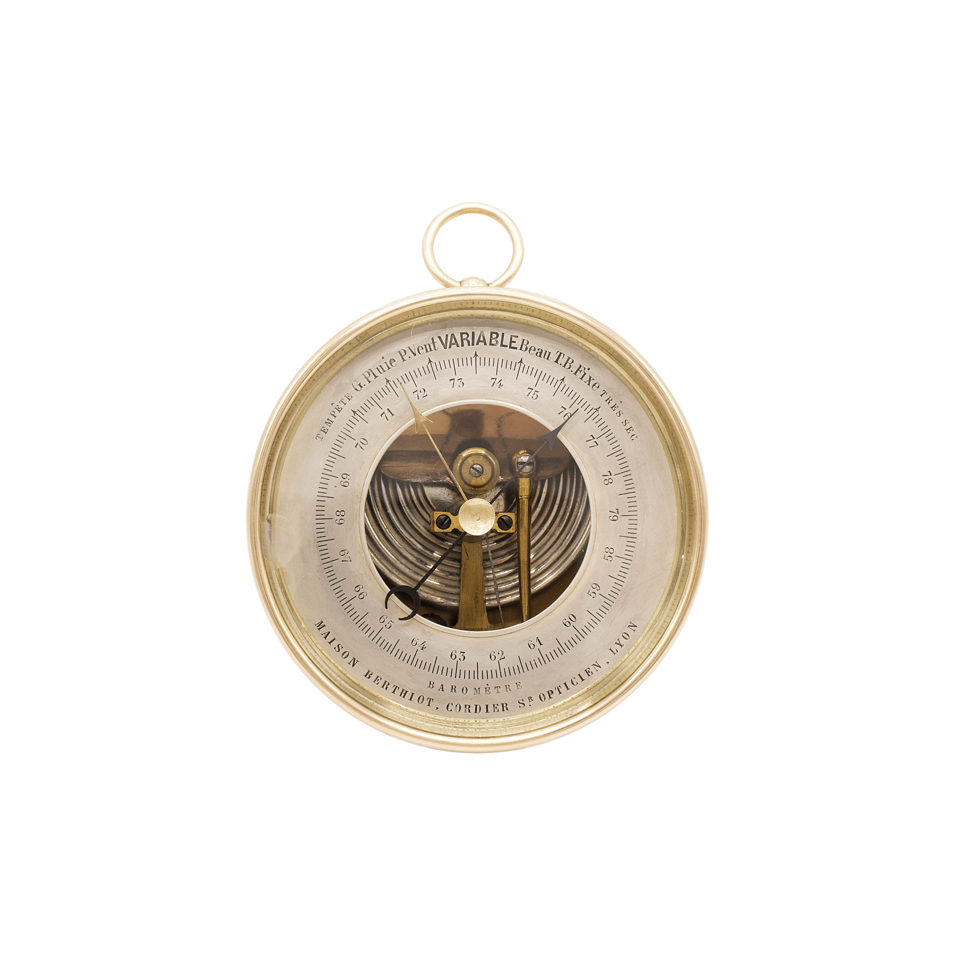Miniature Brass-cased Aneroid Barometer