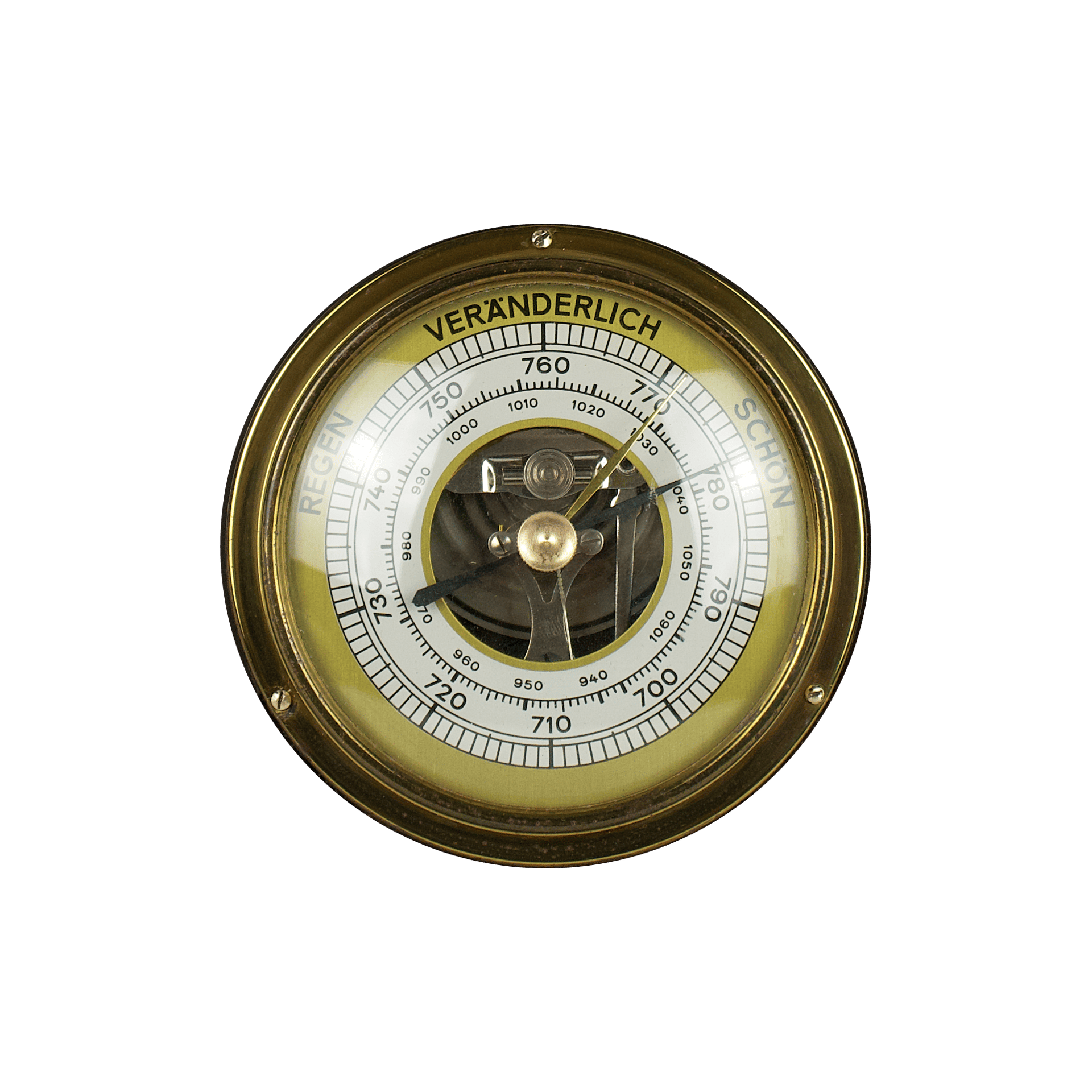 Advertising barometer with thermometer