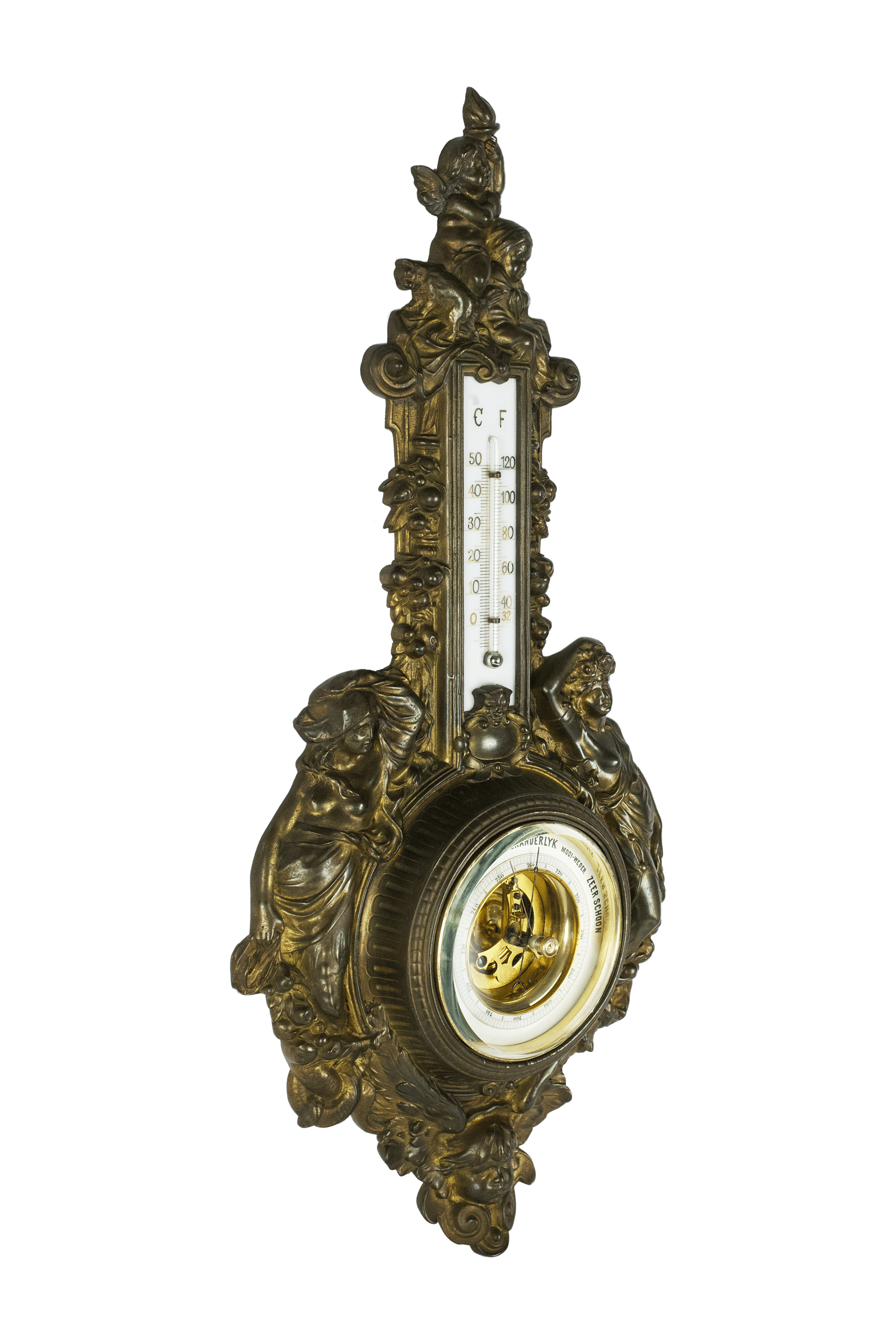 Allegorical Bronze Barometer