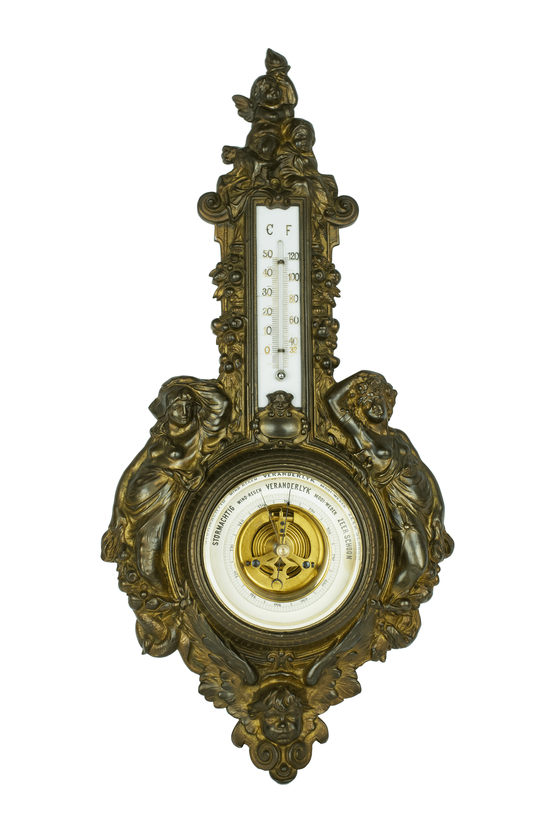 Allegorical Bronze Barometer