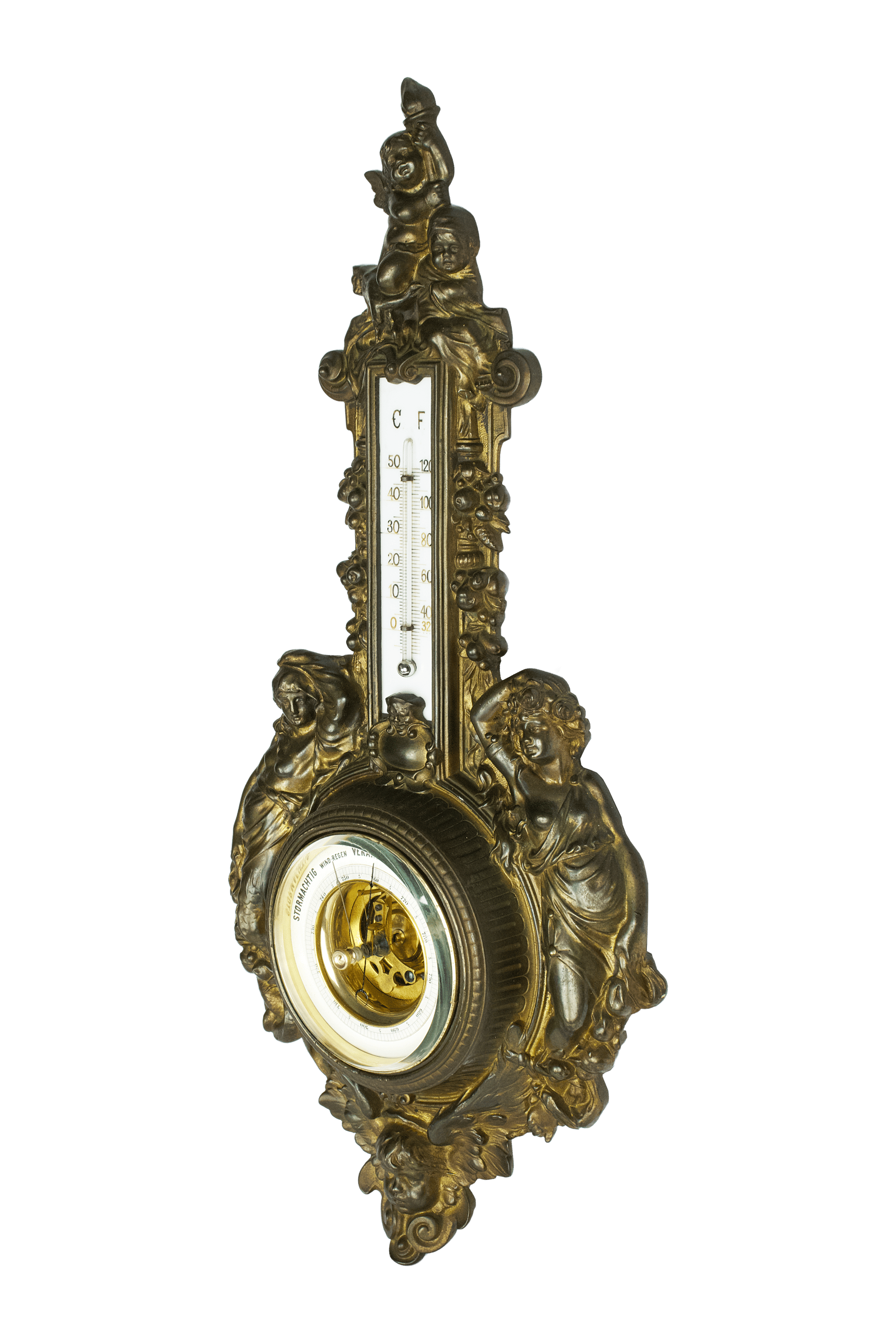 Allegorical Bronze Barometer