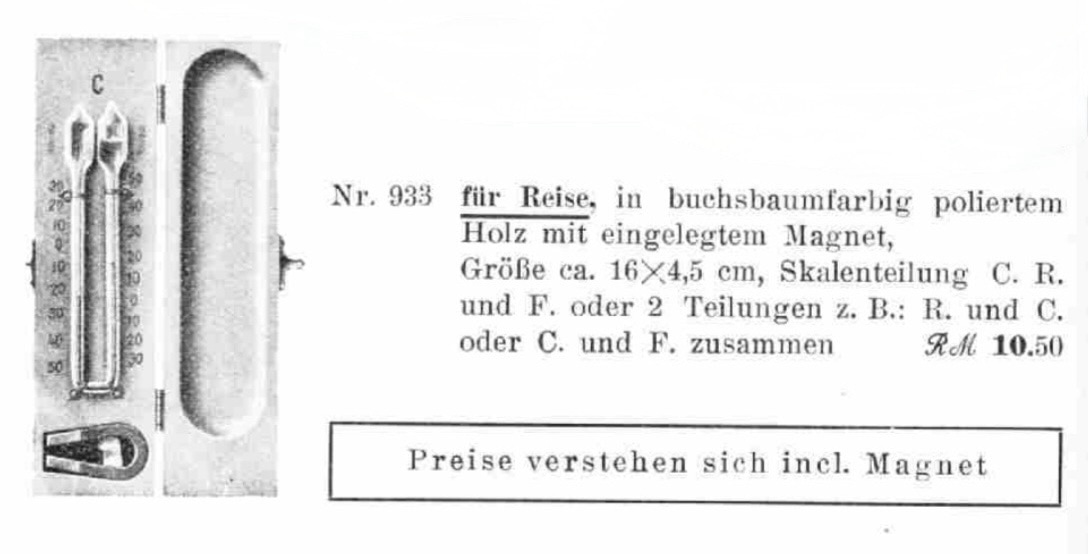 Pocket max–min thermometer