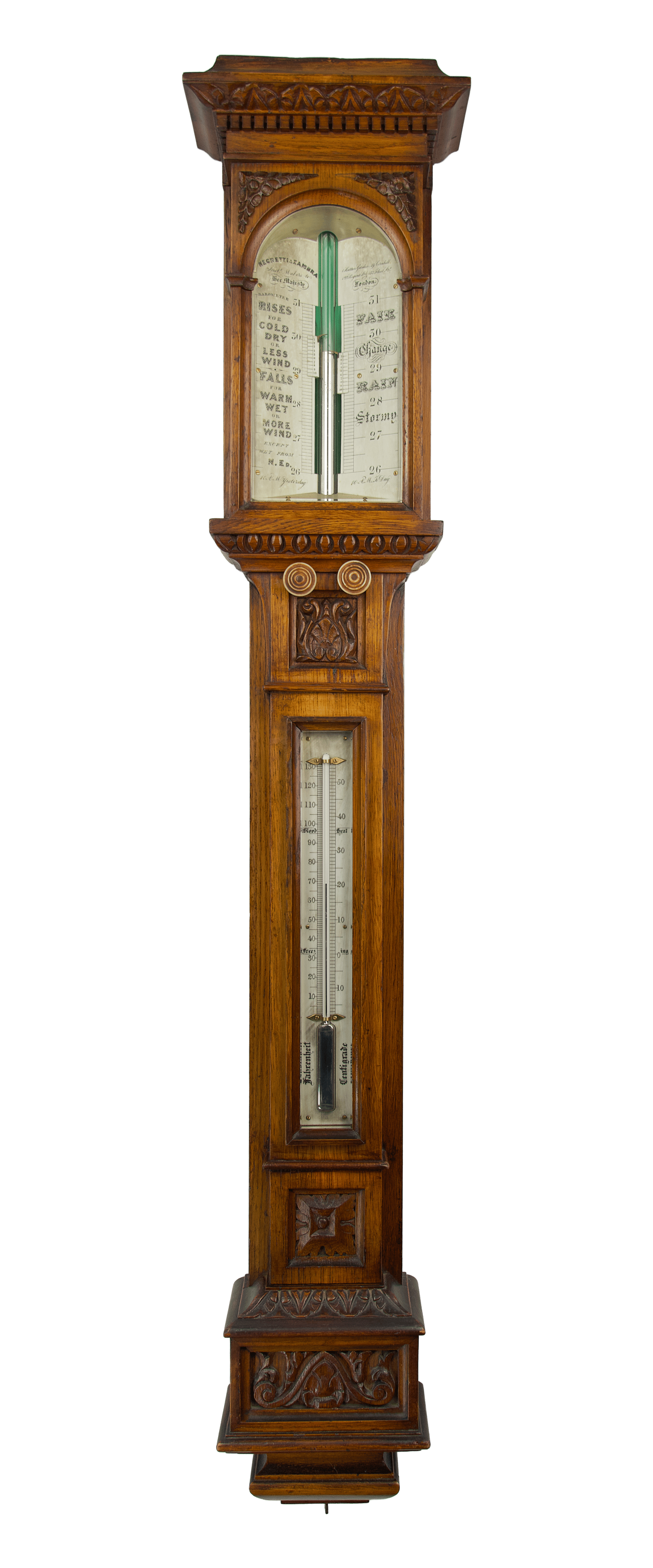 Oak Pediment Barometer