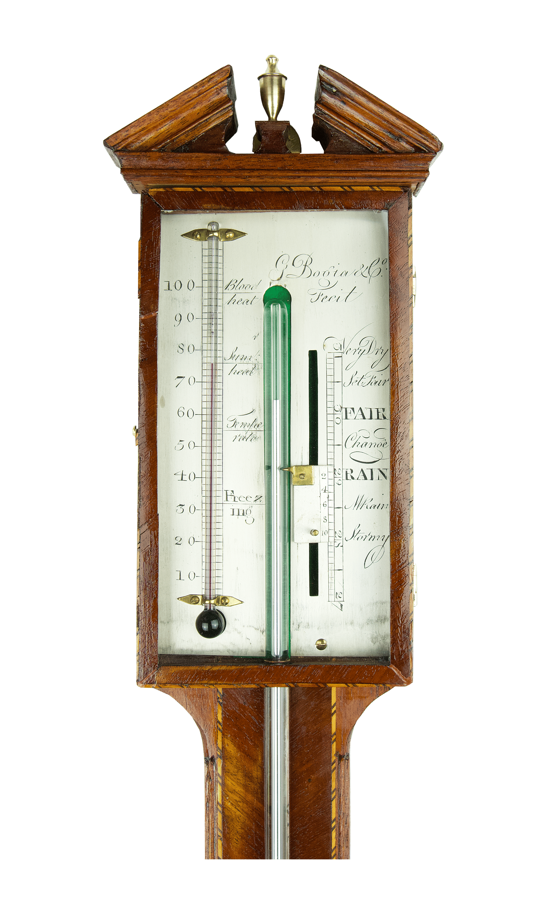 Mahogany Bulb Cistern Barometer