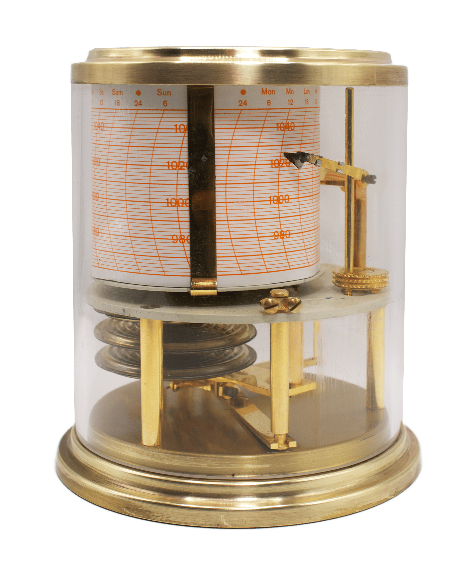 Glass Dome Cylindrical Barograph