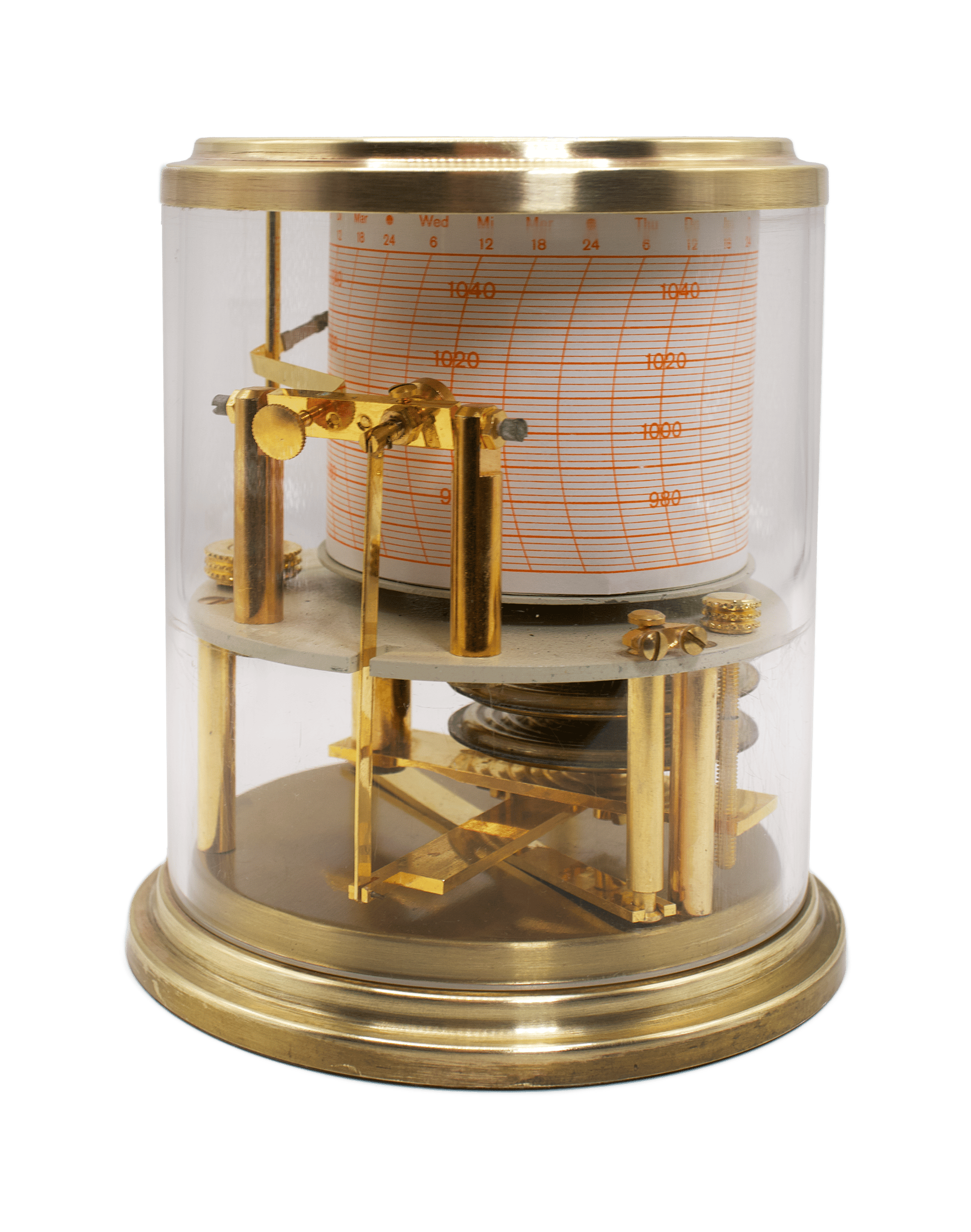 Glass Dome Cylindrical Barograph