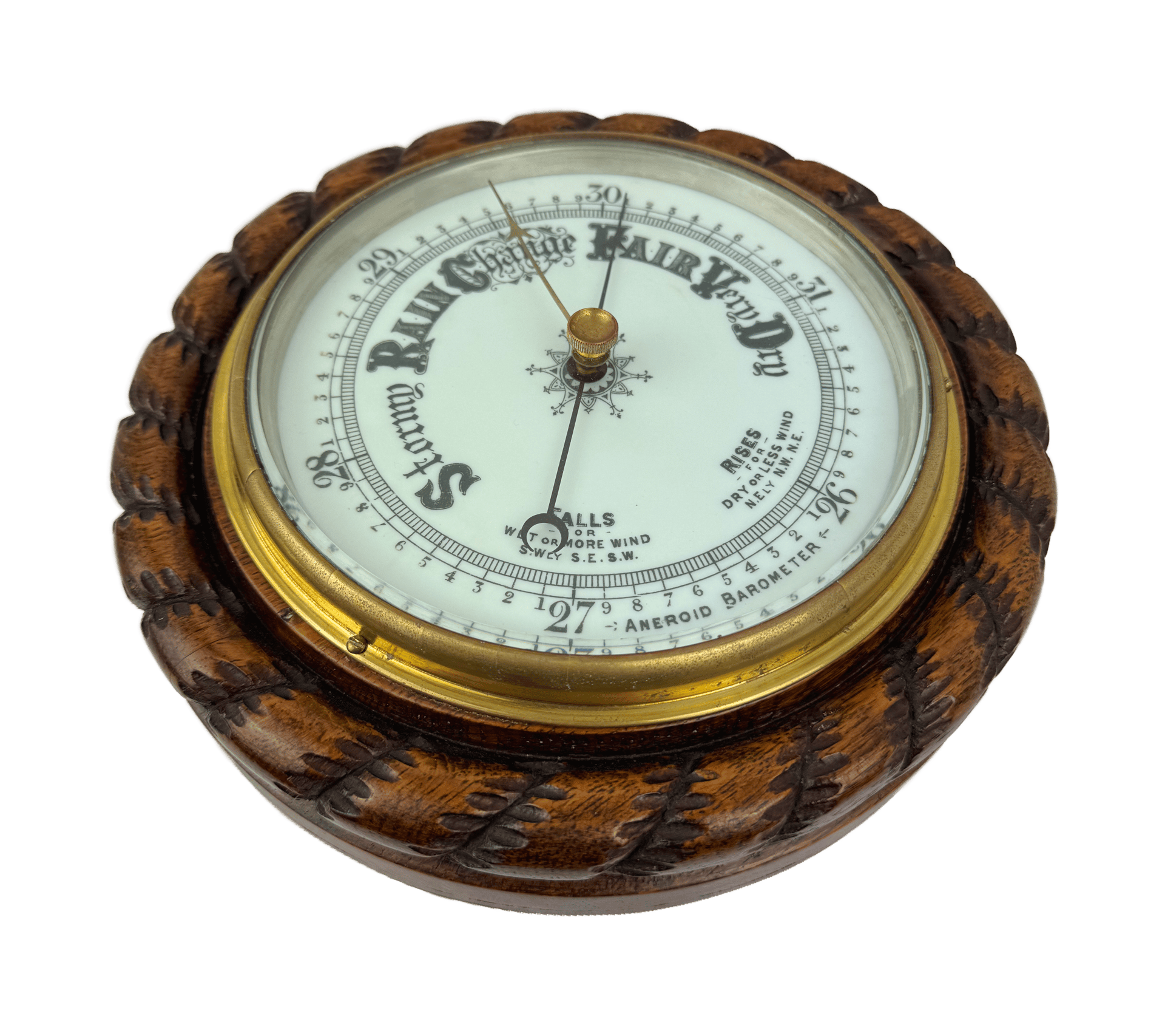 Rope frame marine barometer