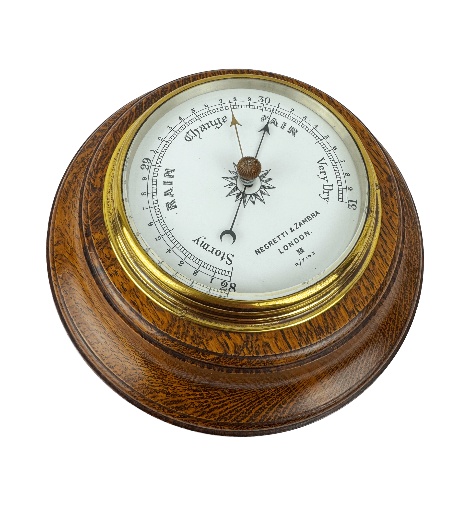 Traditional oak frame barometer