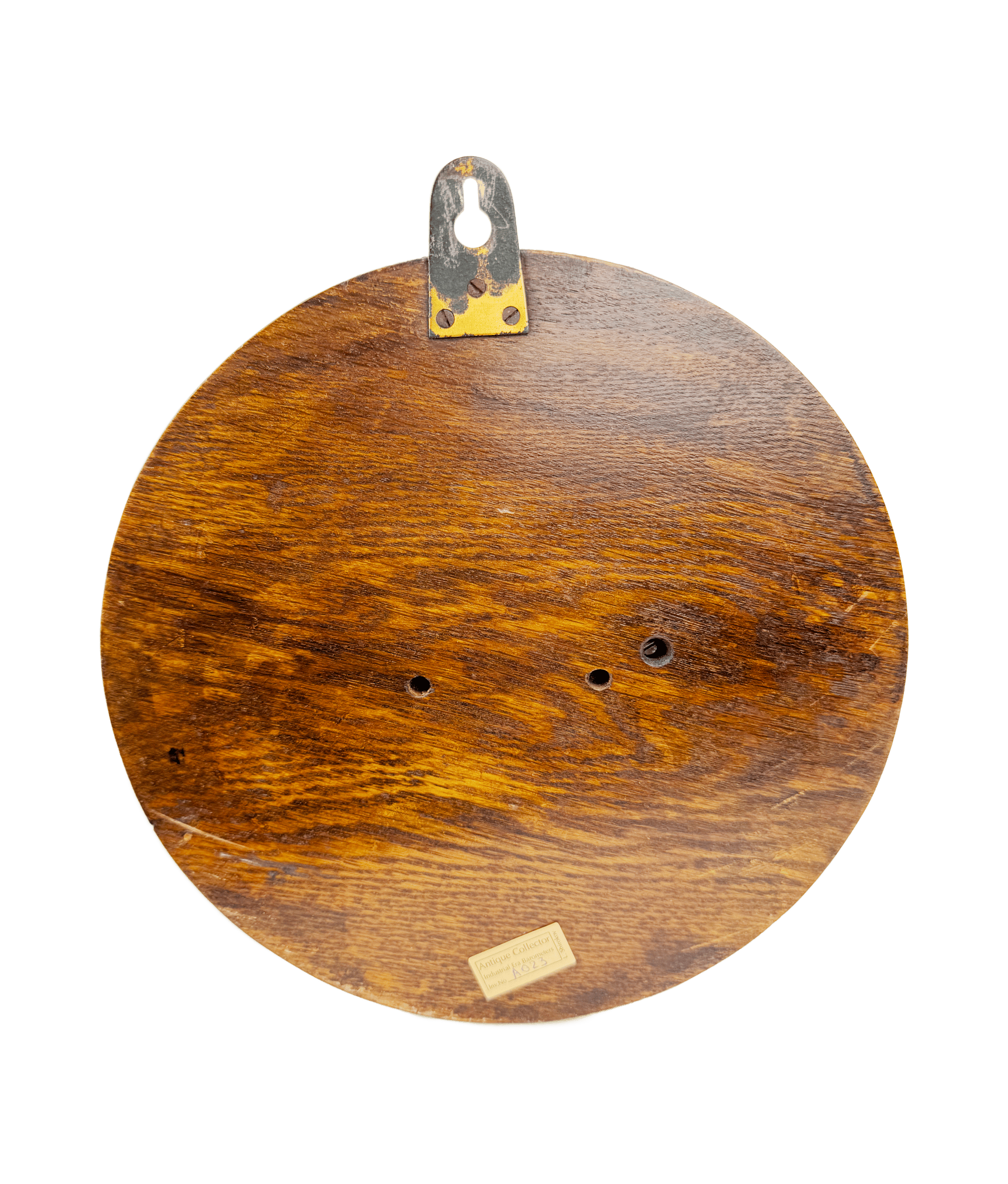 Traditional round oak barometer