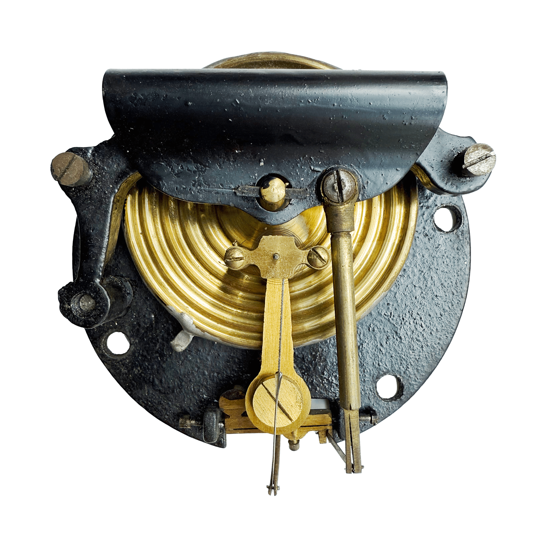 Traditional round oak barometer