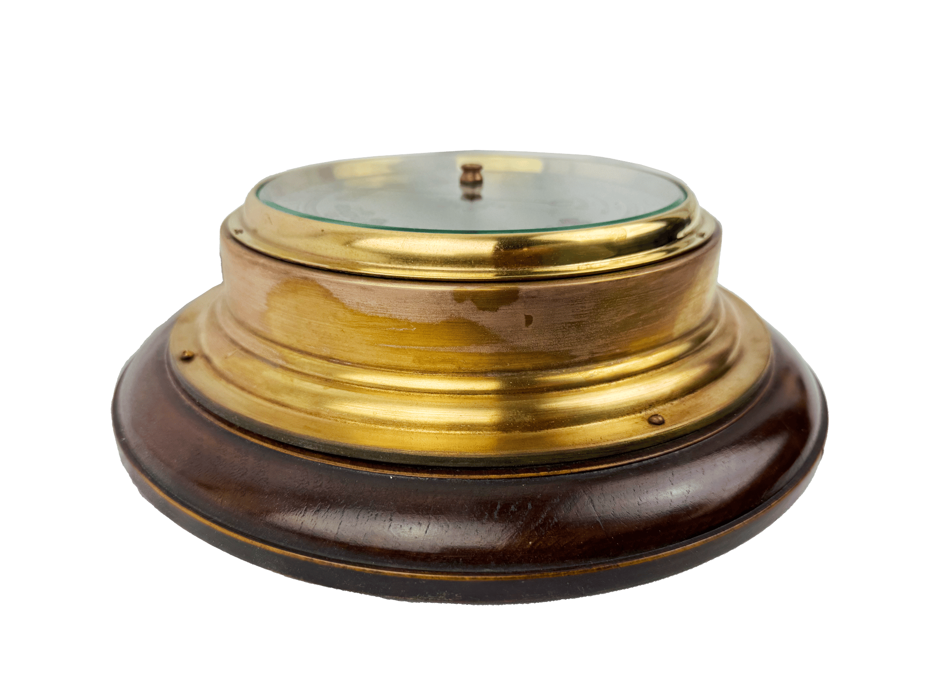 Ship's barometer with thick brass bezel