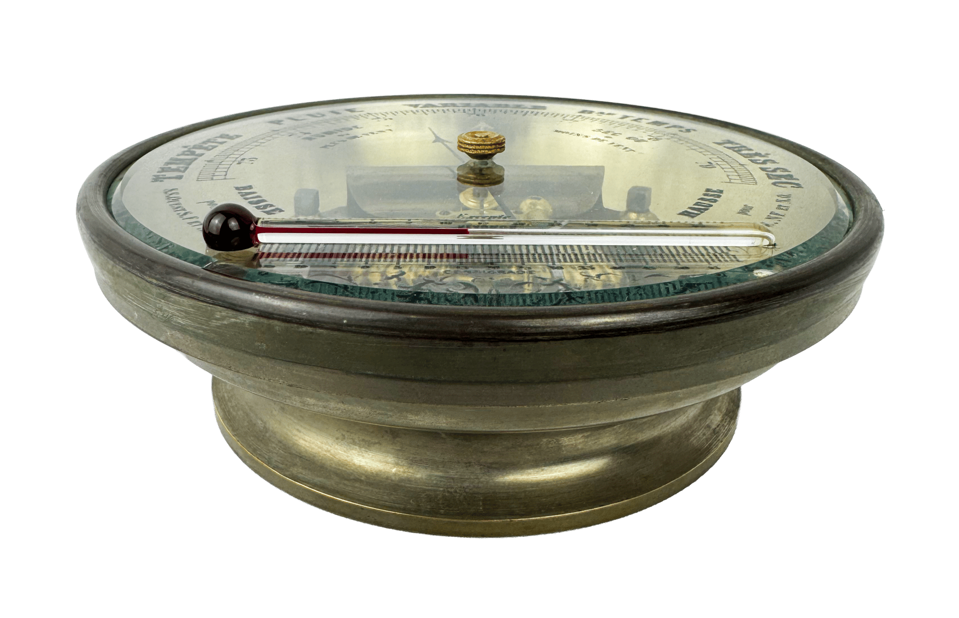 Maillechort cased aneroid barometer