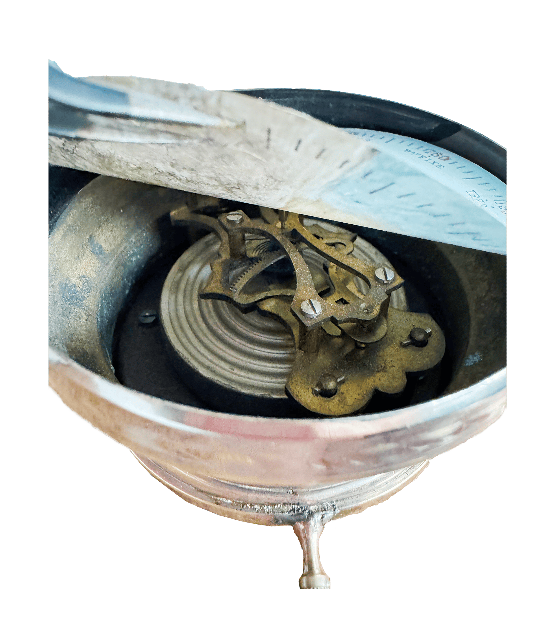 Reverse glass painting landscape barometer