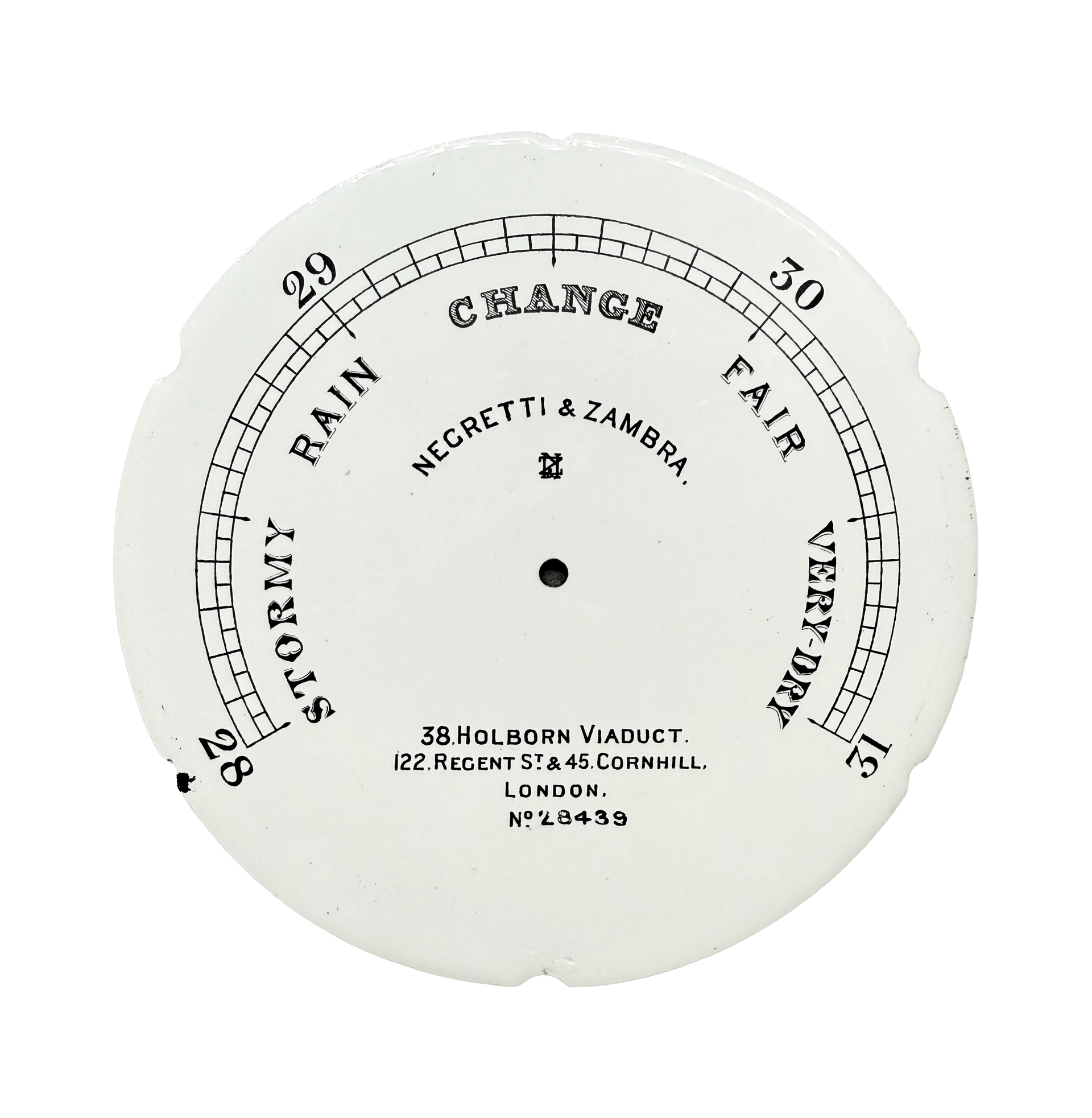 Carved oak English wall-mounted barometer