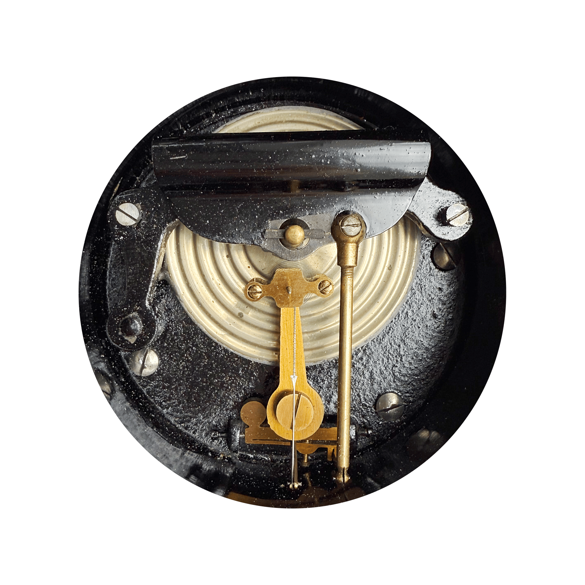 Carved oak English wall-mounted barometer