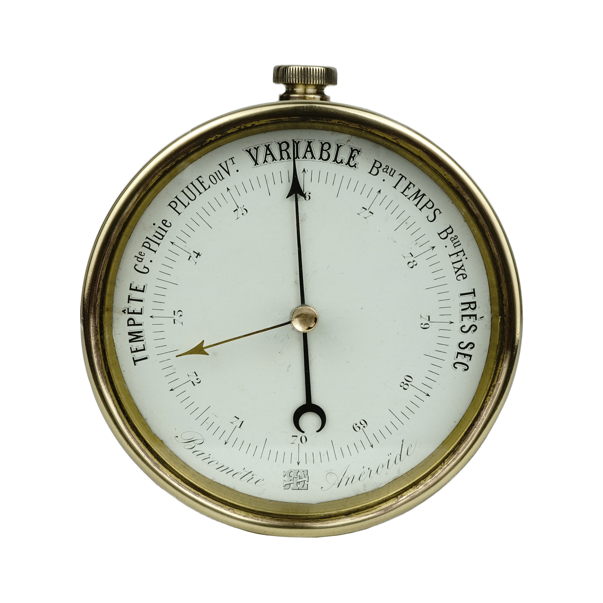 Redier desk barometer “La Couronne du Temps”