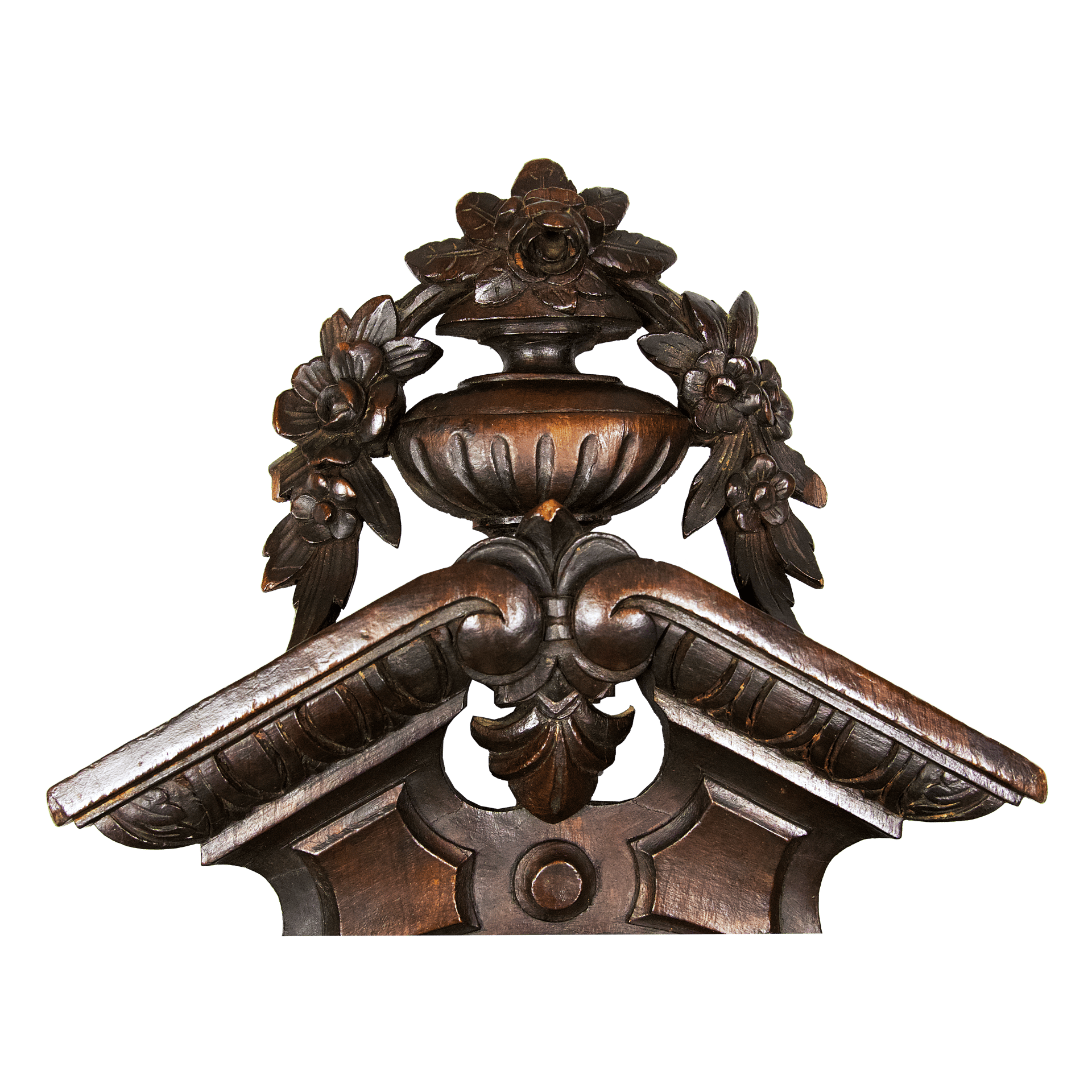 Carved oak case with griffins barometer