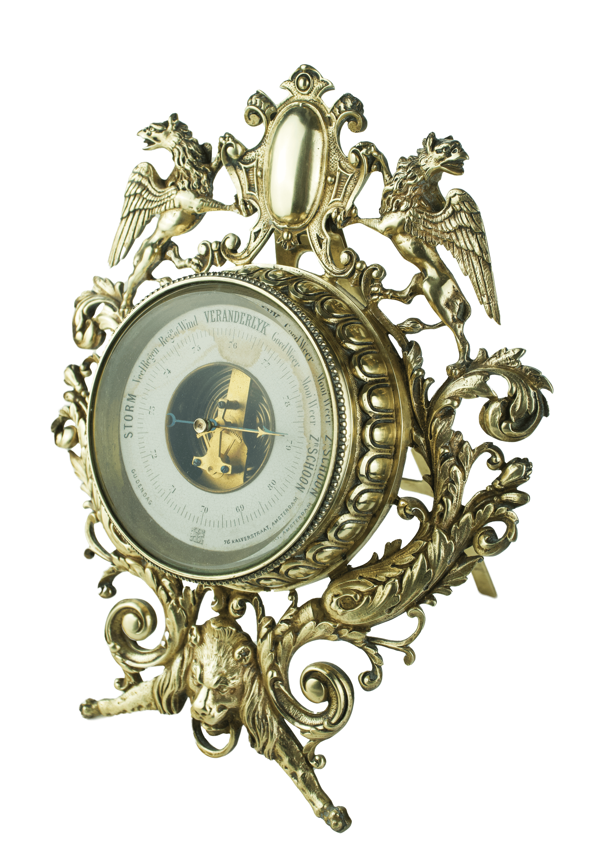 Baroque Revival aneroid barometer