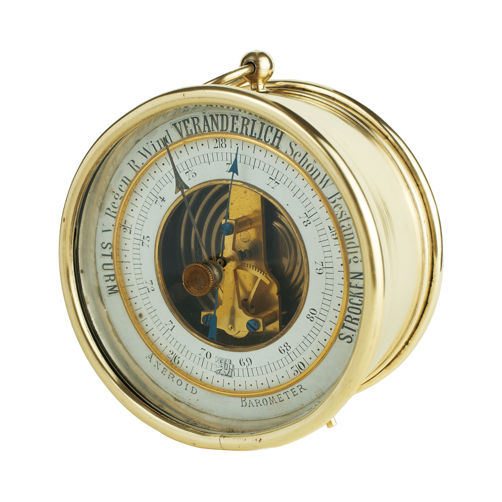 Rack and pinion desk barometer