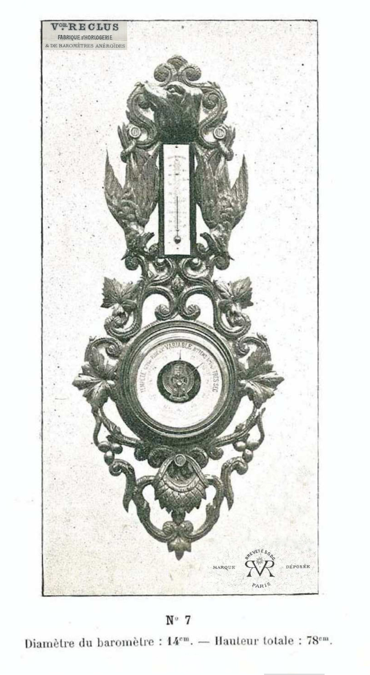 Black Forest Hunting Motif Aneroid Barometer