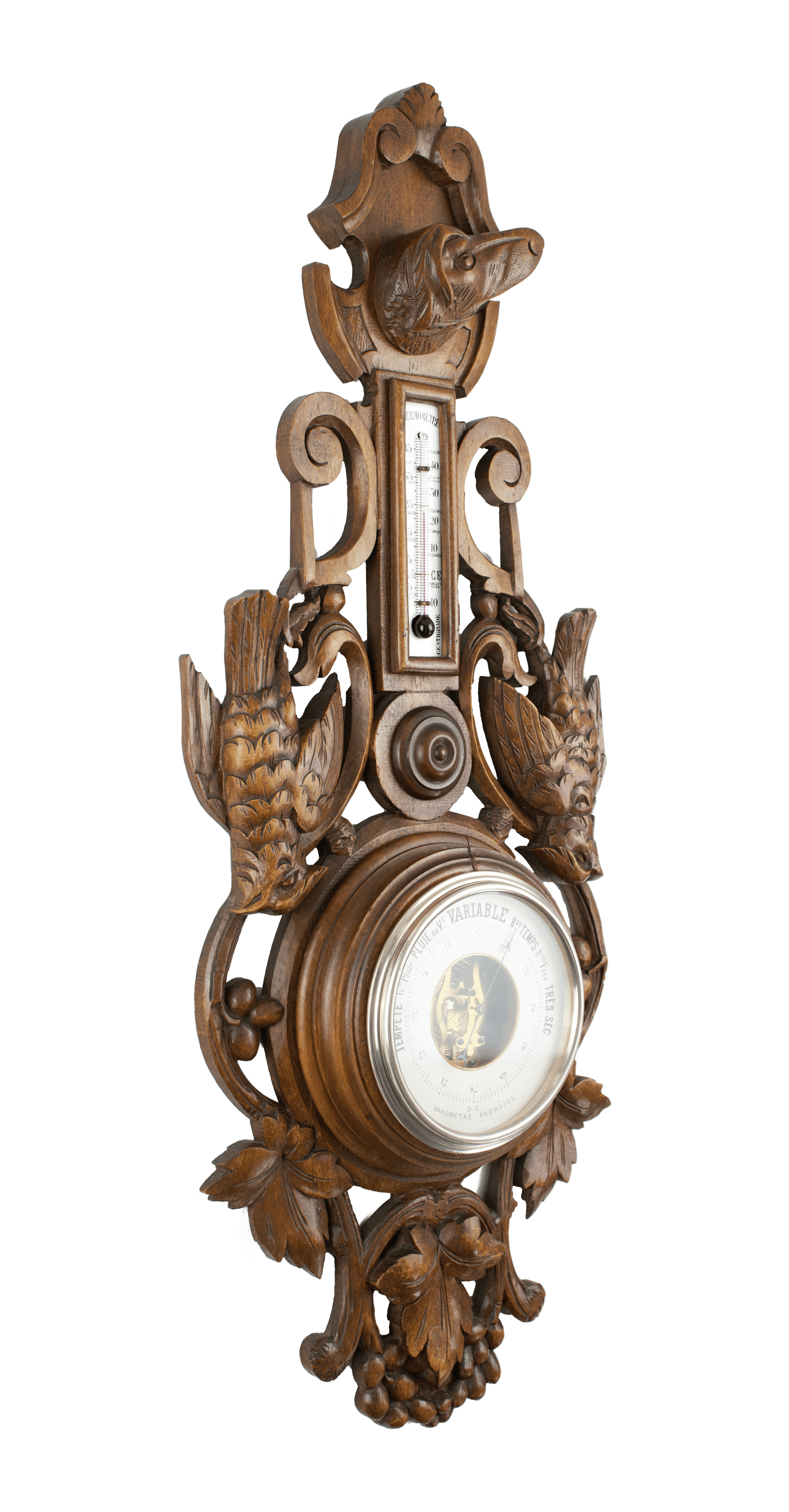 Black Forest Hunting Motif Aneroid Barometer