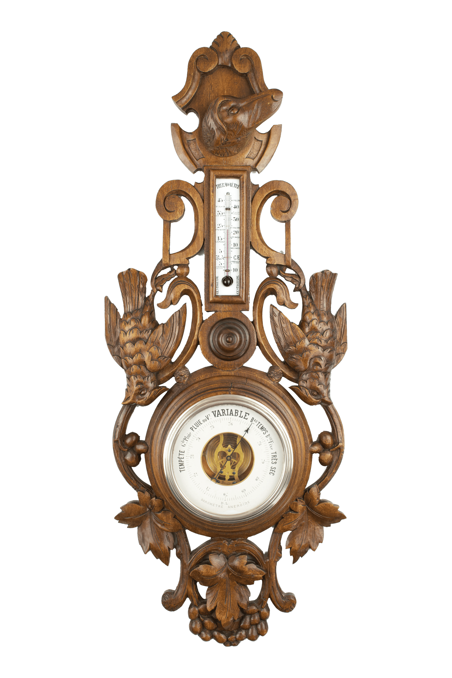 Black Forest Hunting Motif Aneroid Barometer