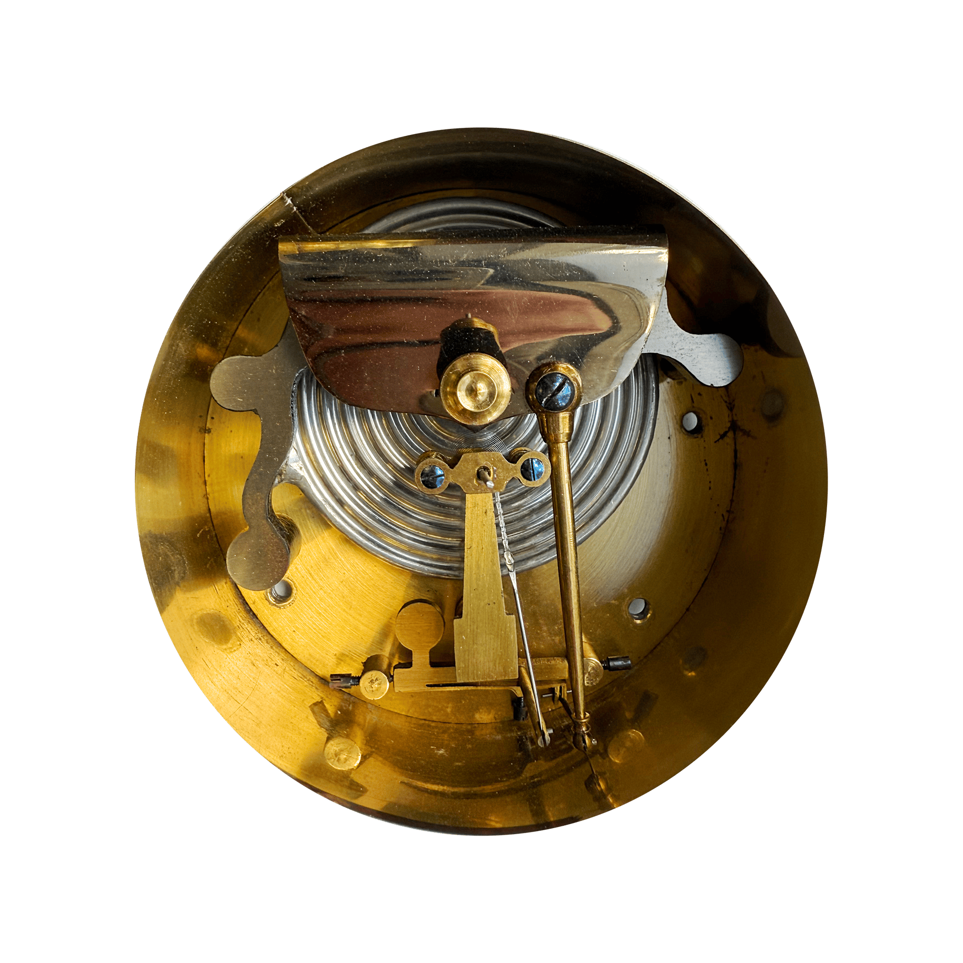 Imperial Russia Nickel-Plated Aneroid Barometer