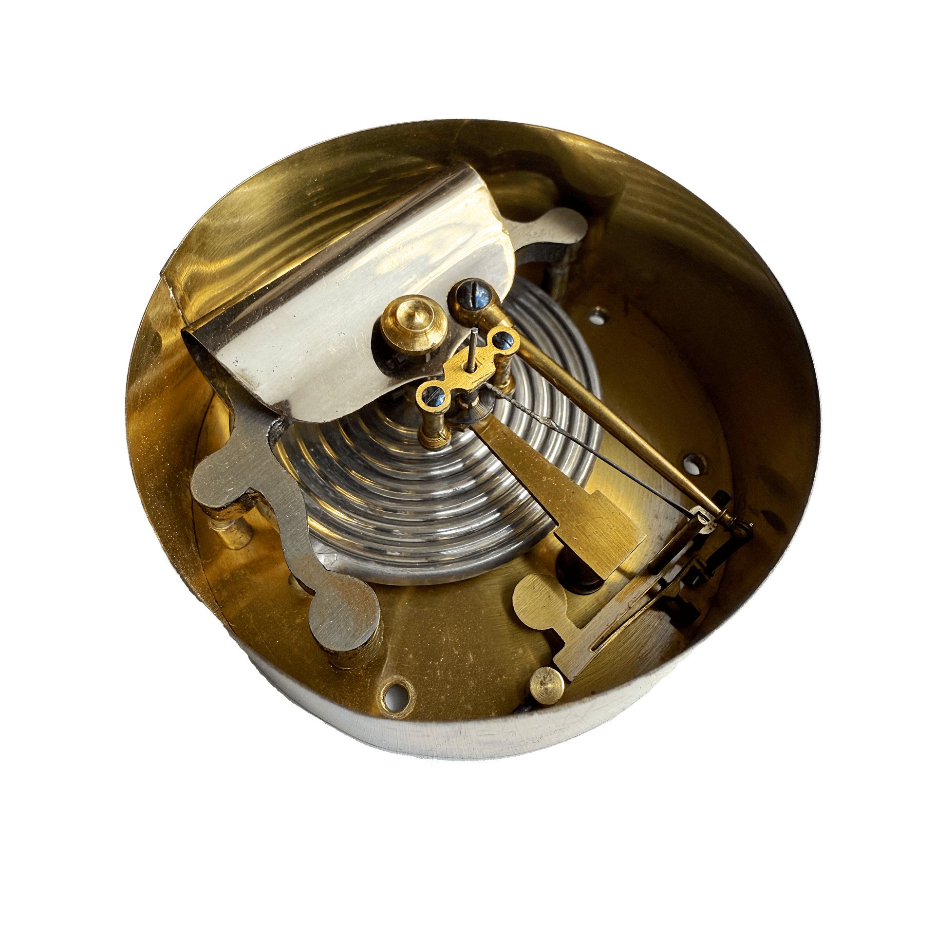 Imperial Russia Nickel-Plated Aneroid Barometer