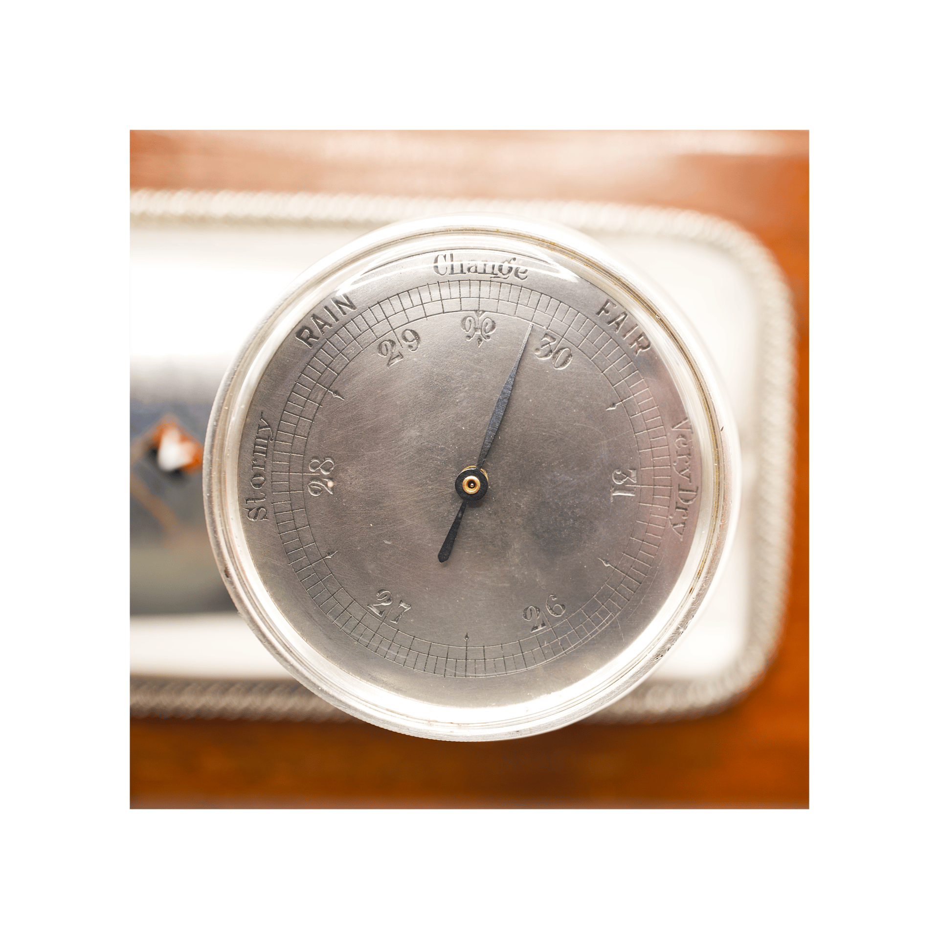 Silver-Mounted Paperweight Barometer