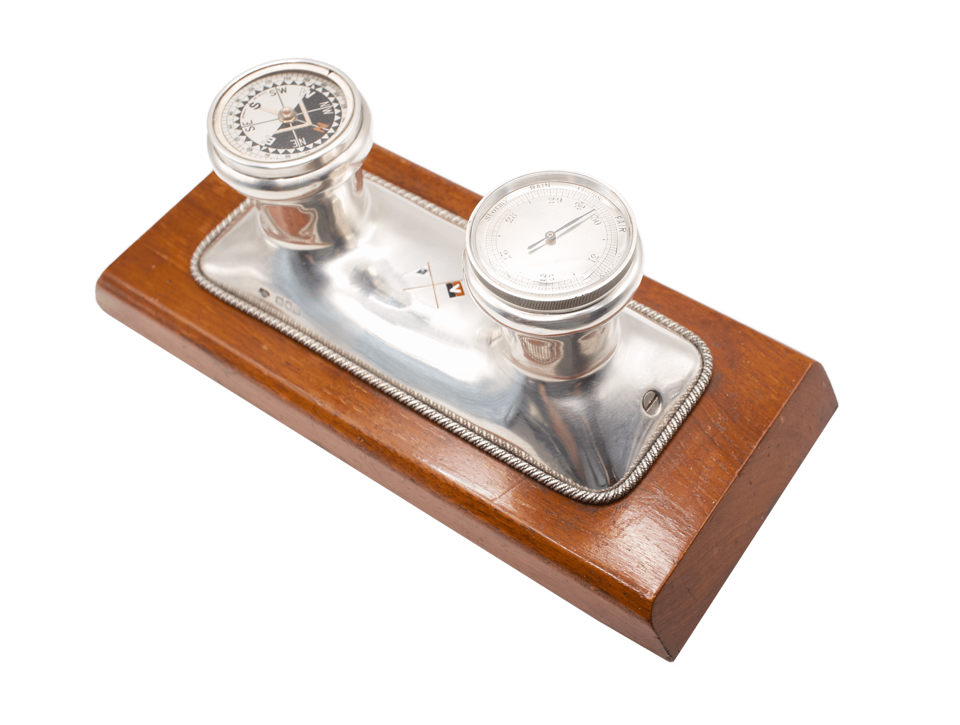 Silver-Mounted Paperweight Barometer
