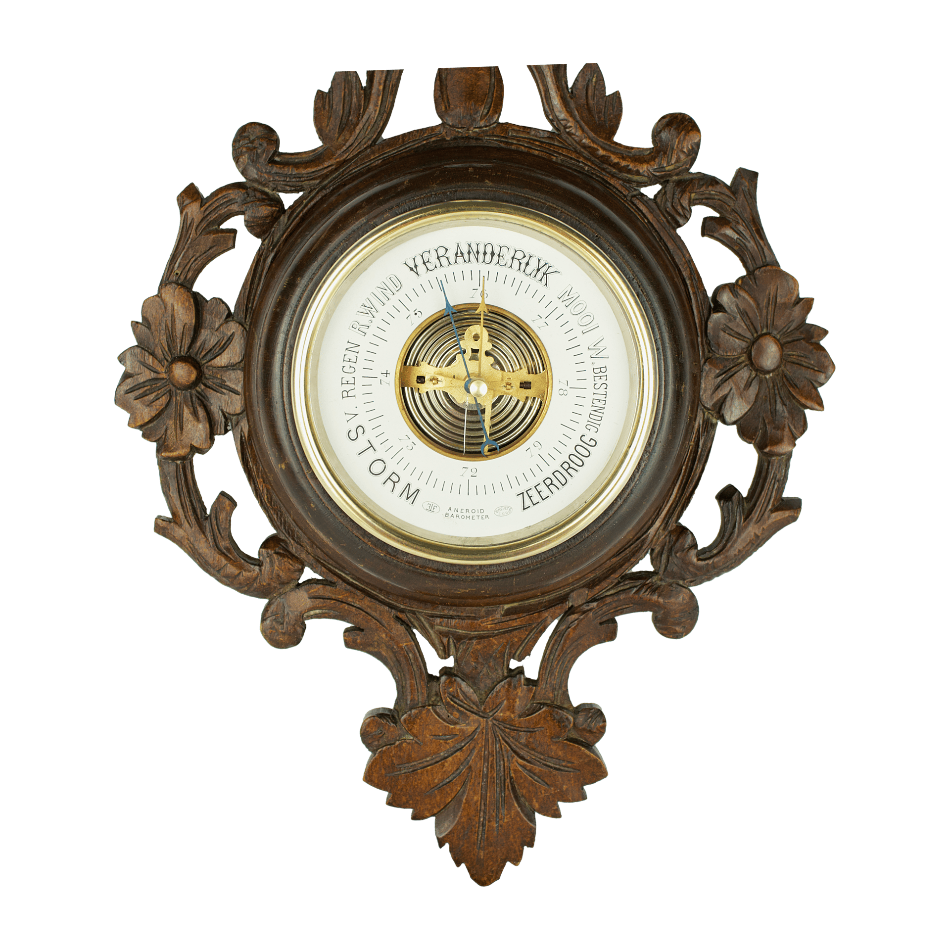 Ornately Carved Wooden Case Barometer