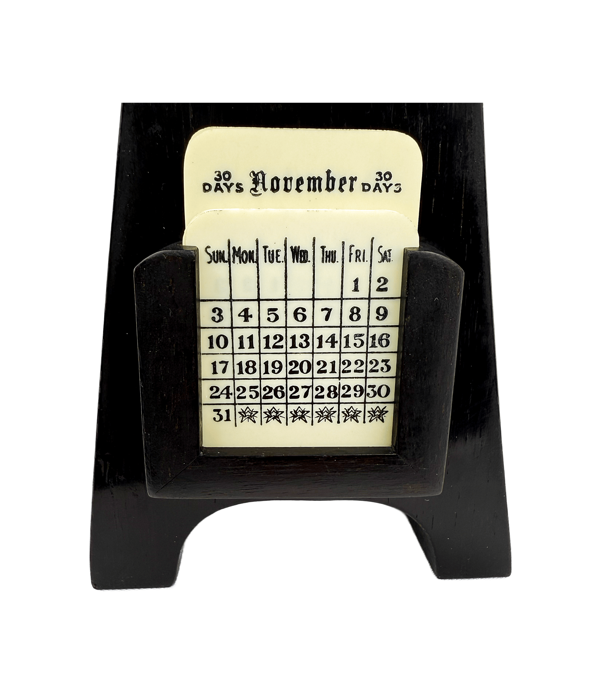 Art Deco Perpetual Calendar with Hygrometer