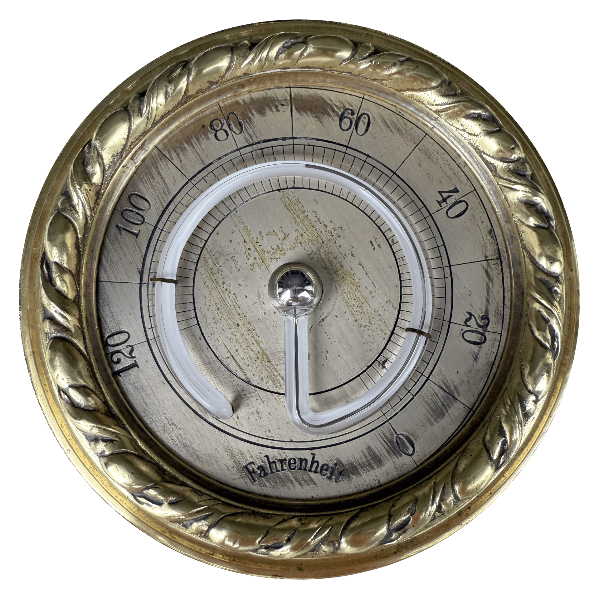 Bronze-Mounted Mercury Thermometer with Medallions