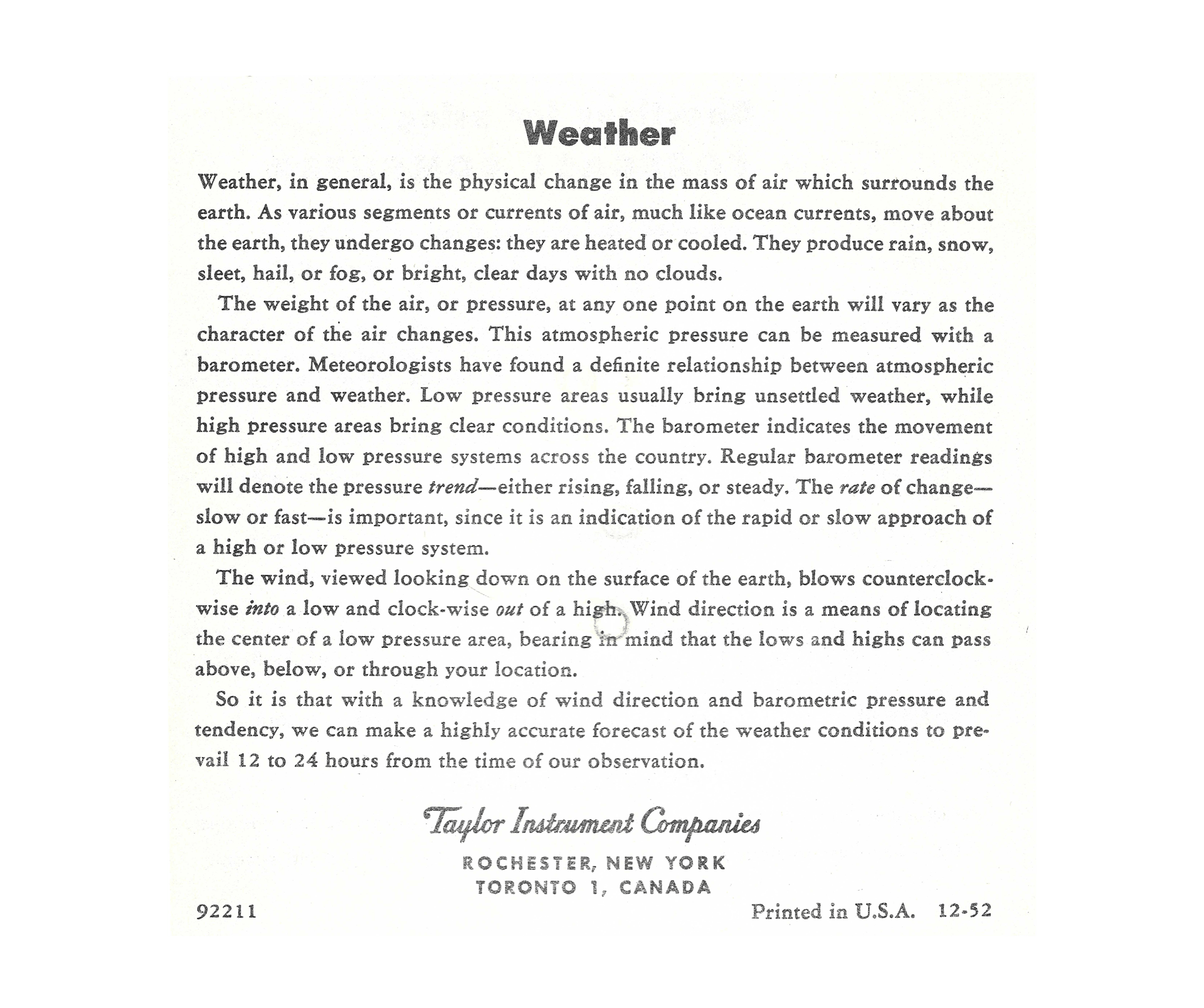 Taylor Forecast Computer