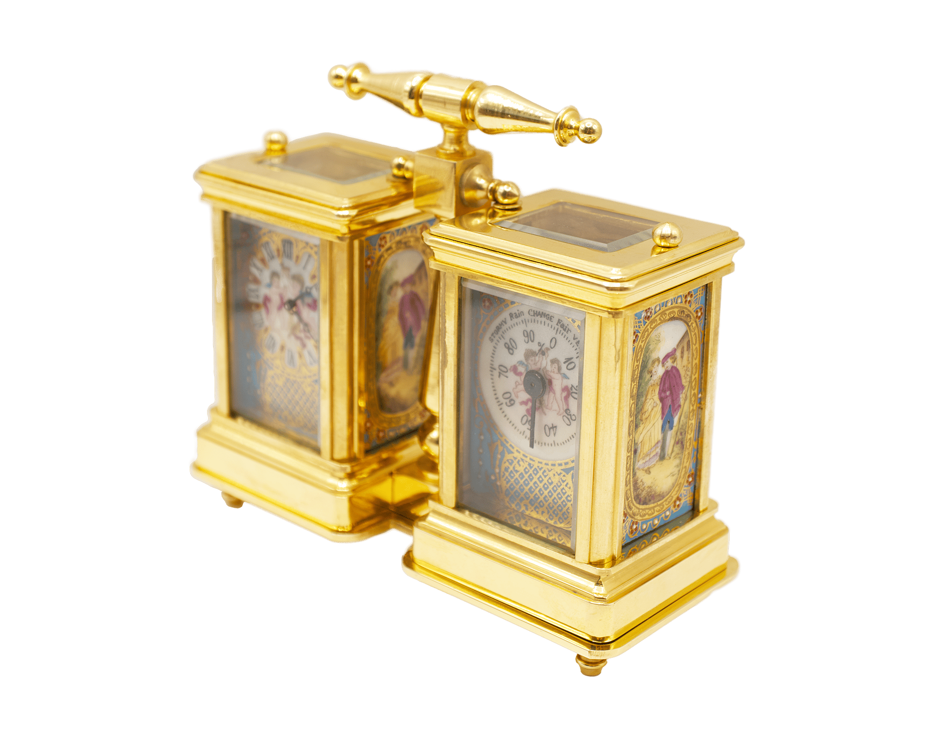 Carriage clock with barometer