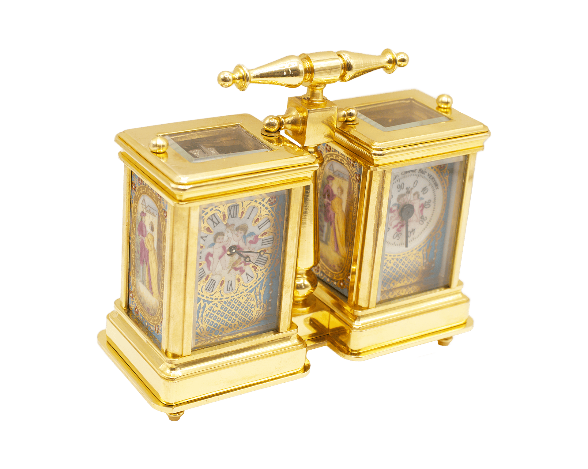 Carriage clock with barometer