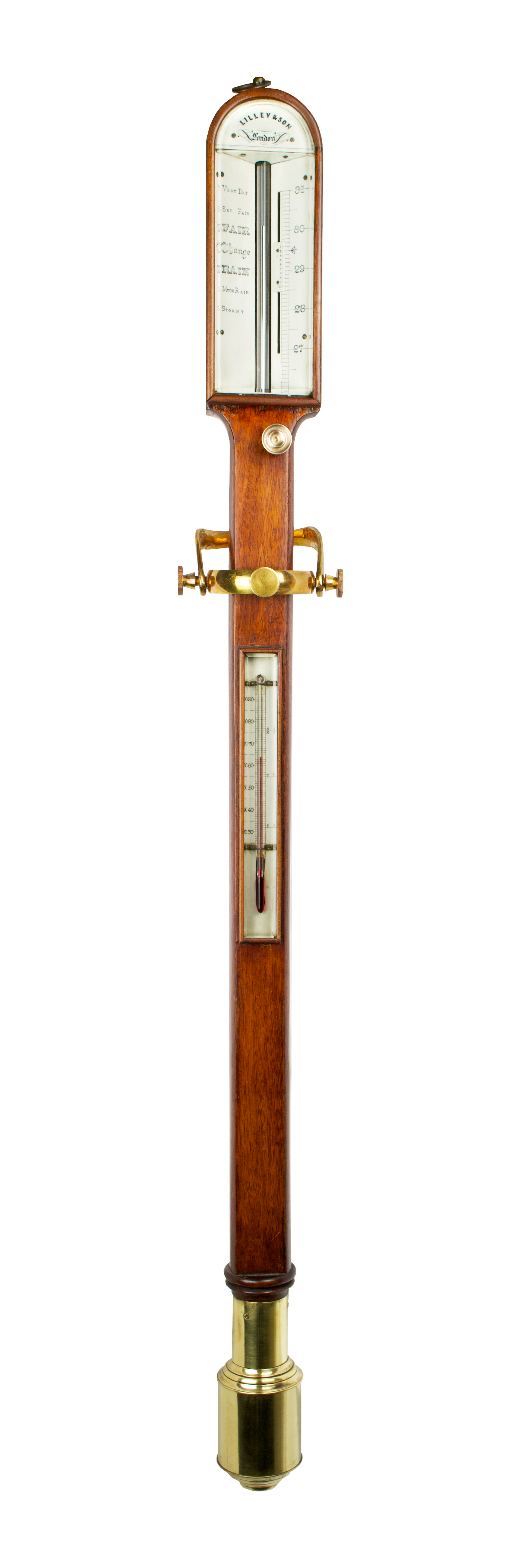 Mahogany Marine Barometer