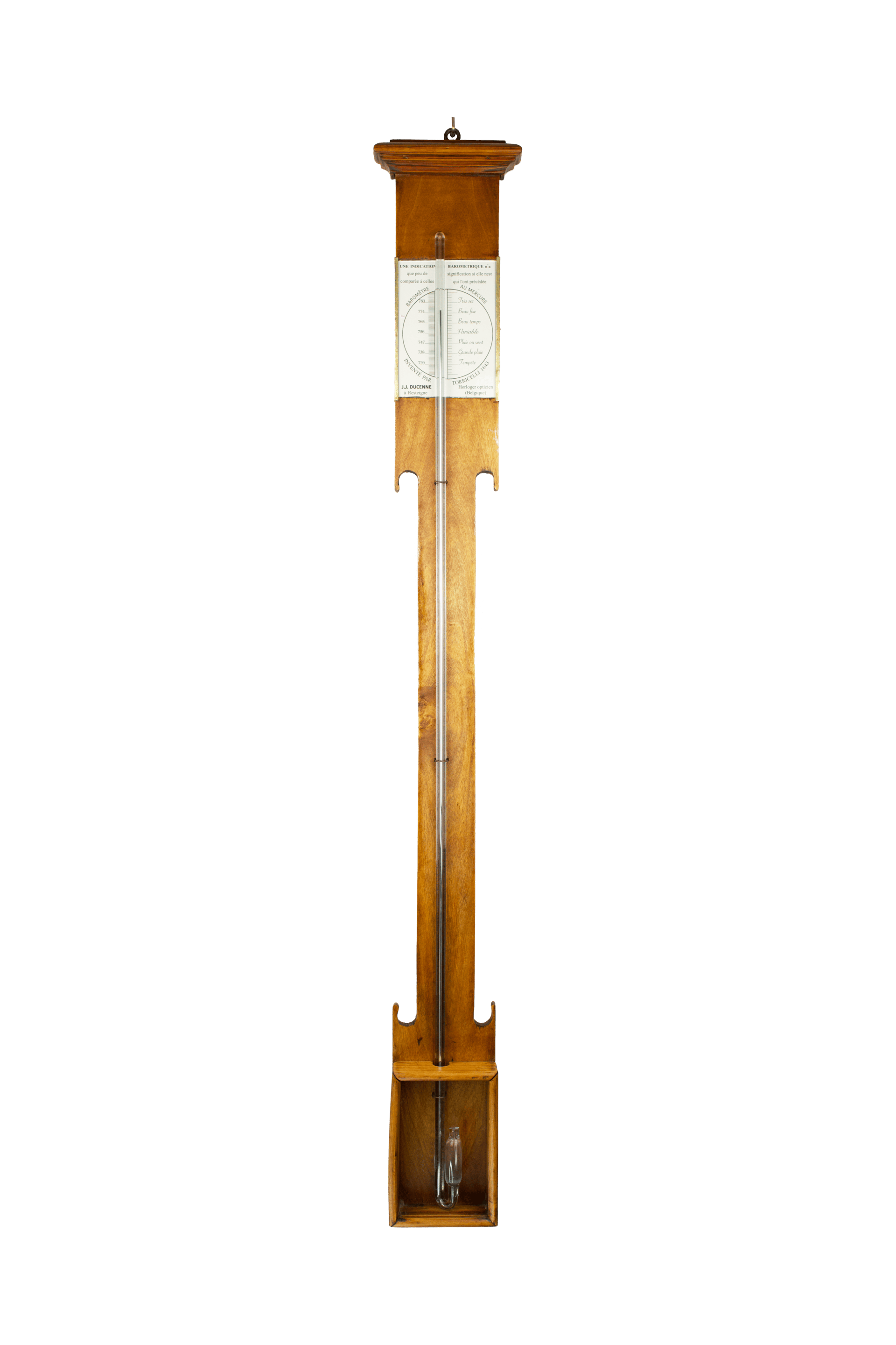 Stick barometer featuring a glazed cistern box