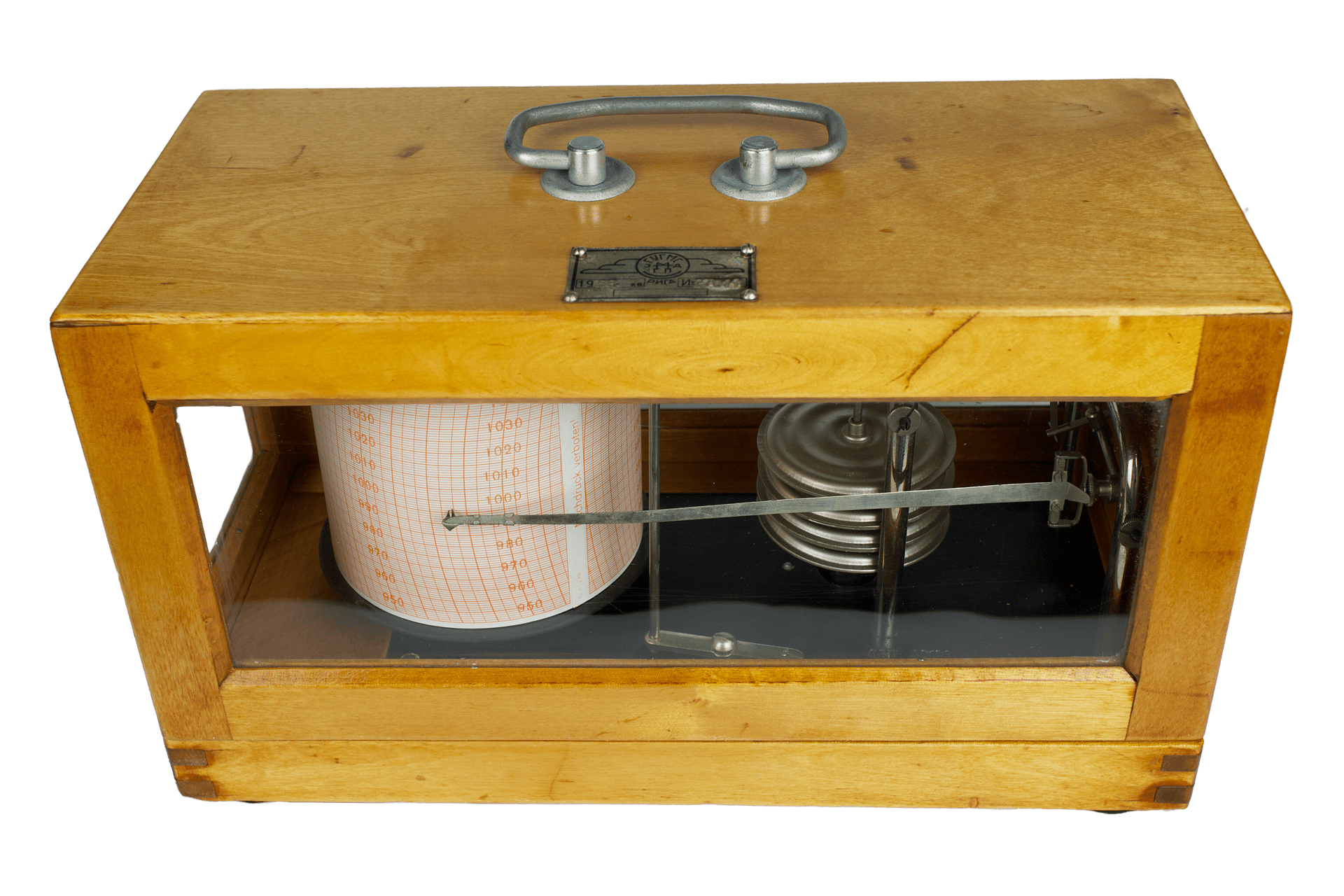 Birchwood-Cased Soviet Barograph