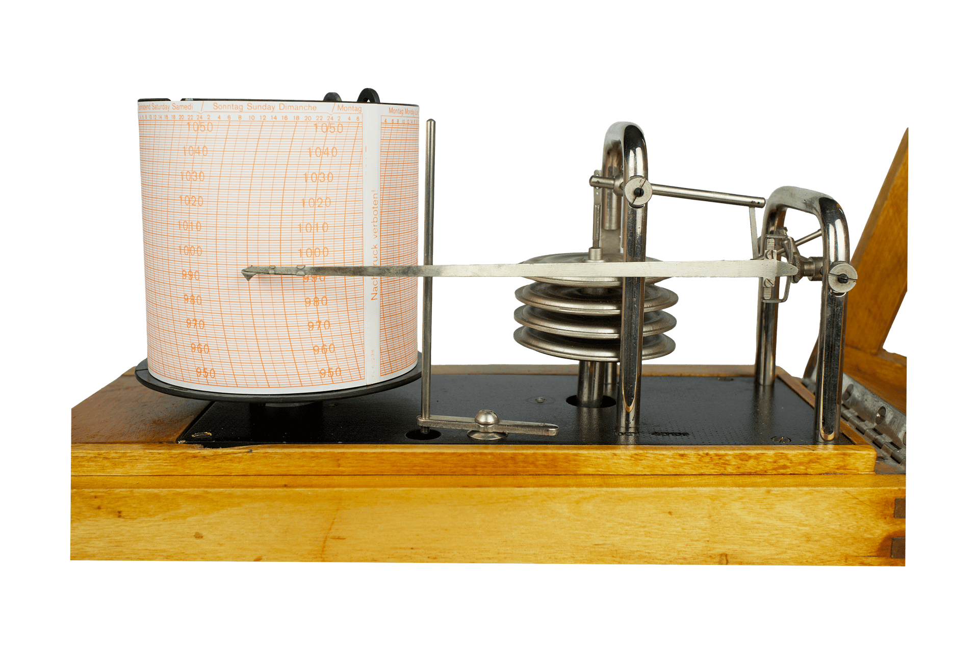 Birchwood-Cased Soviet Barograph