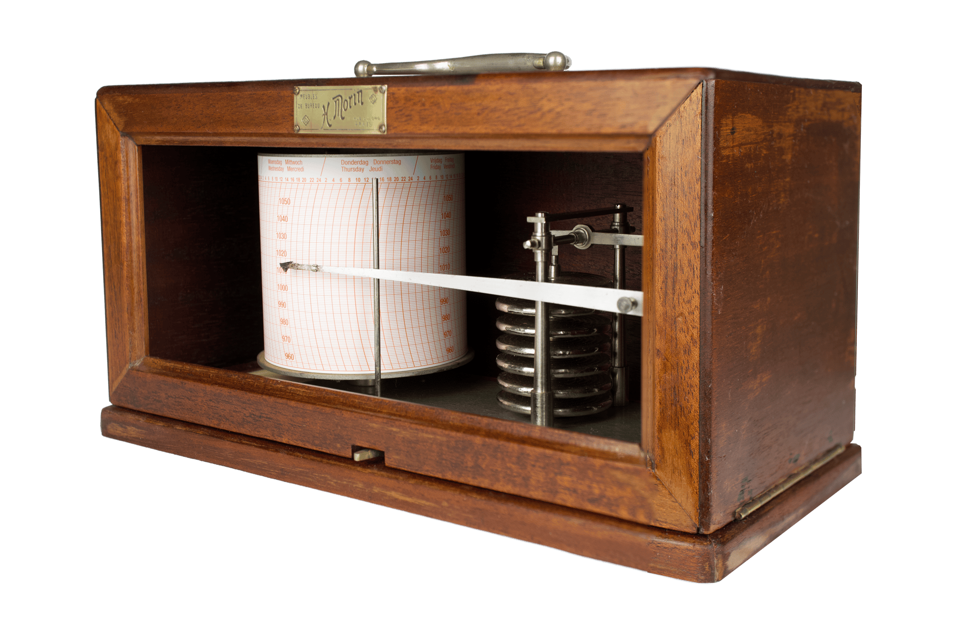French Mahogany-Cased Barograph