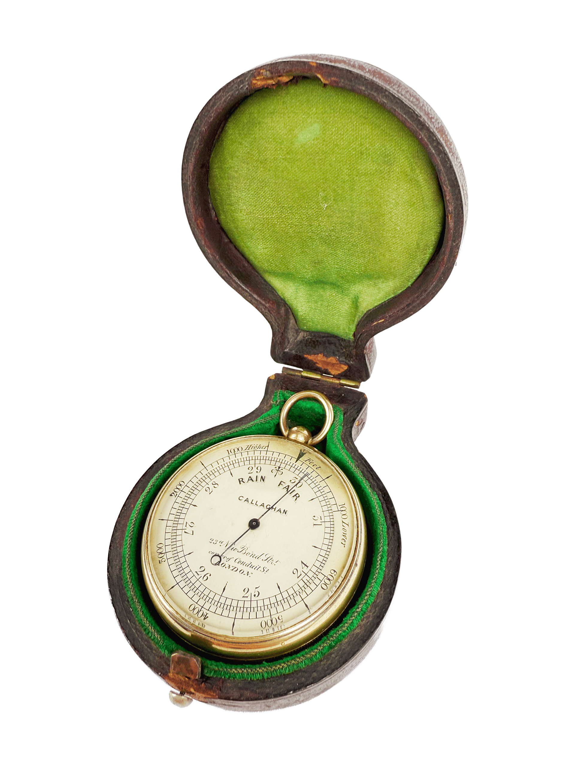 Traveler’s Barometer in a leather case