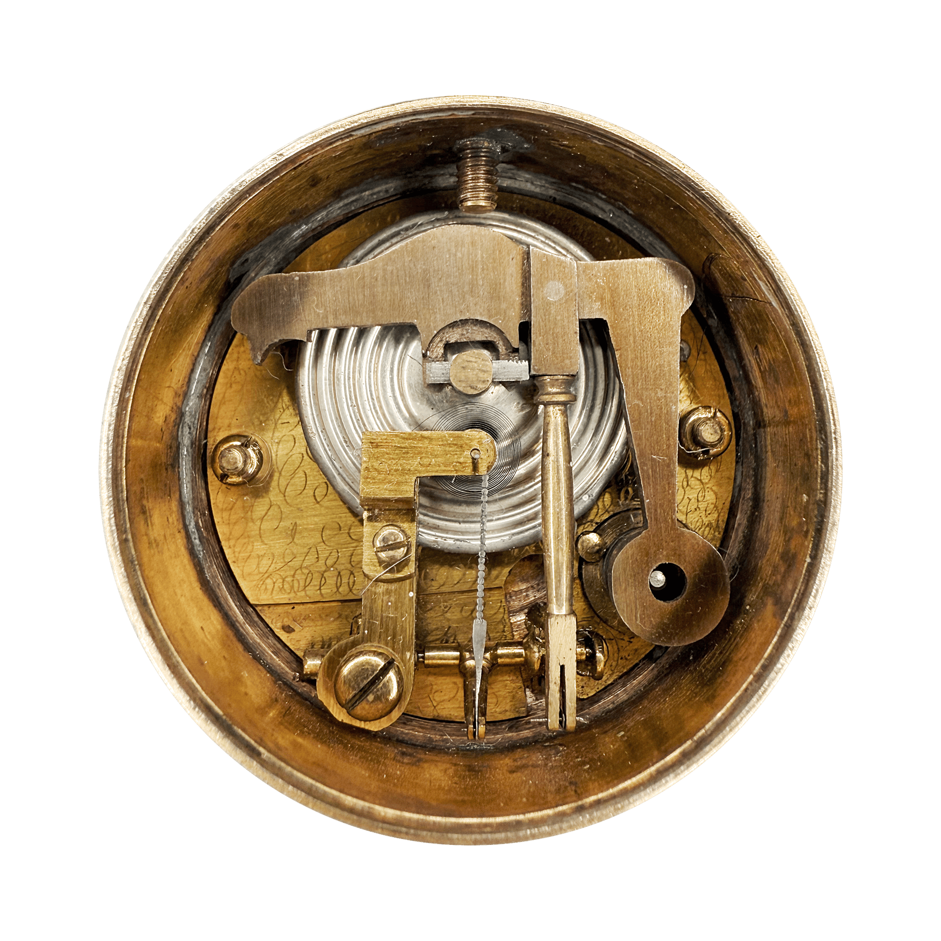 Watch-size aneroid barometer with an ornamented dial