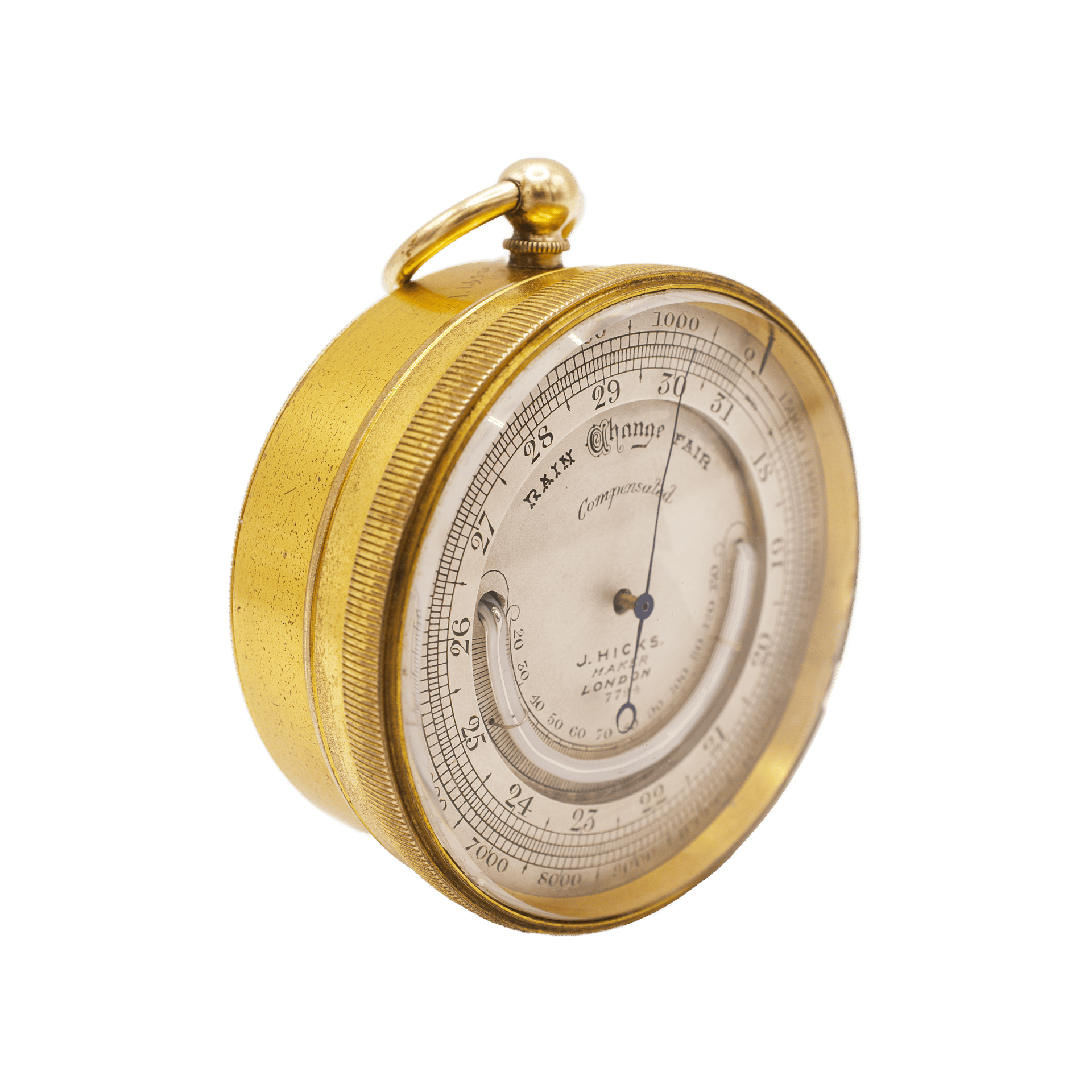 Pocket barometer featuring a thermometer