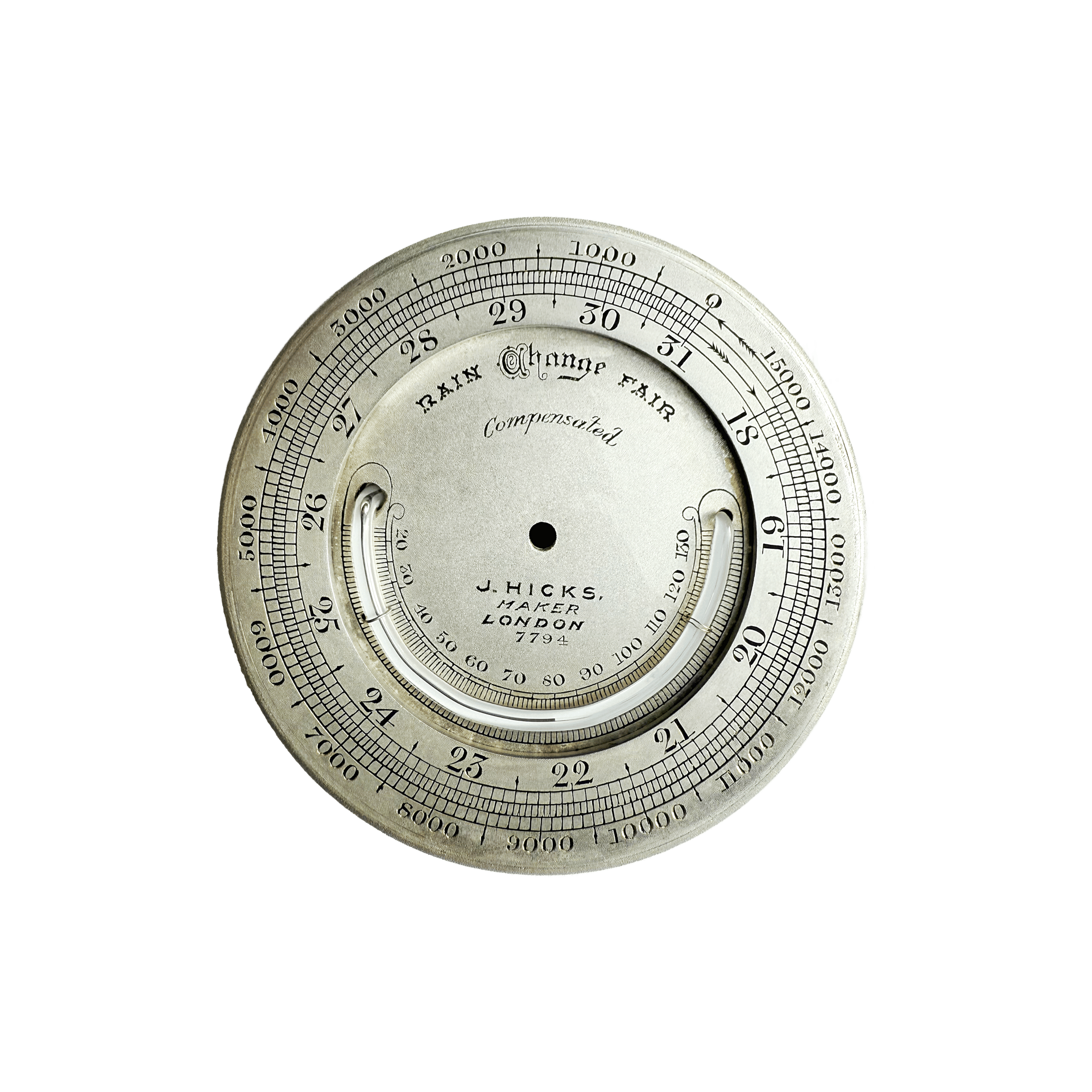 Pocket barometer featuring a thermometer