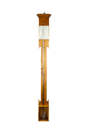 Stick barometer featuring a glazed cistern box