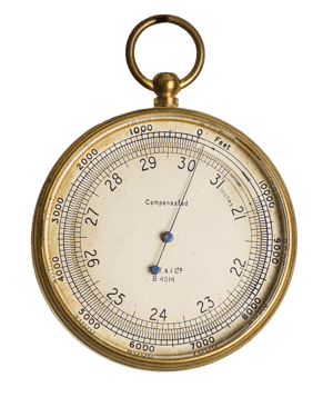 Military pocket aneroid barometer